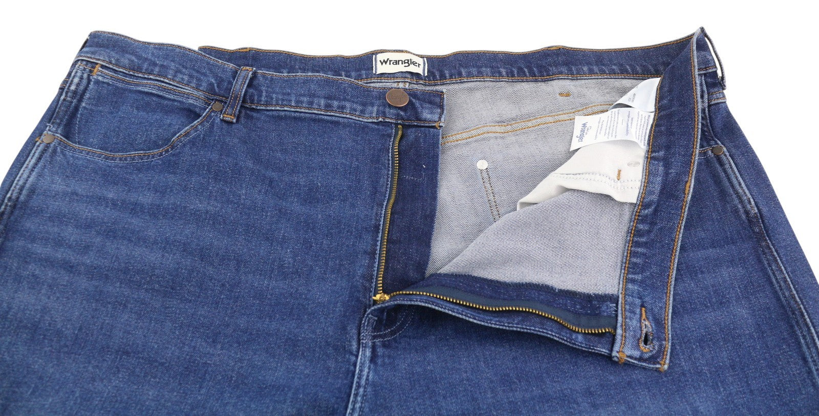 WRANGLER Frontier vyriški džinsai W46/L32, skalbto džinso mėlynumo, laisvo kirpimo, tiesaus kirpimo, su užtrauktuku 