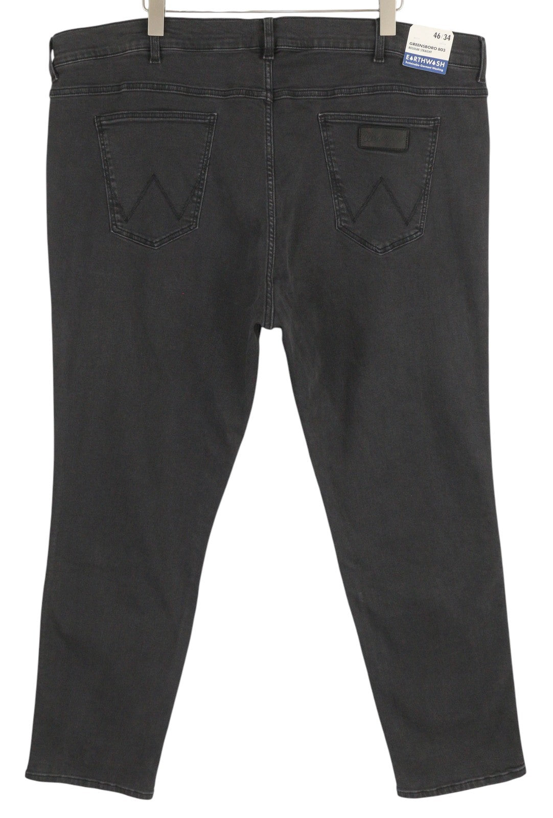 WRANGLER Greensboro Men Jeans W46/L34 Washed Black Denim Regular Straight Fit