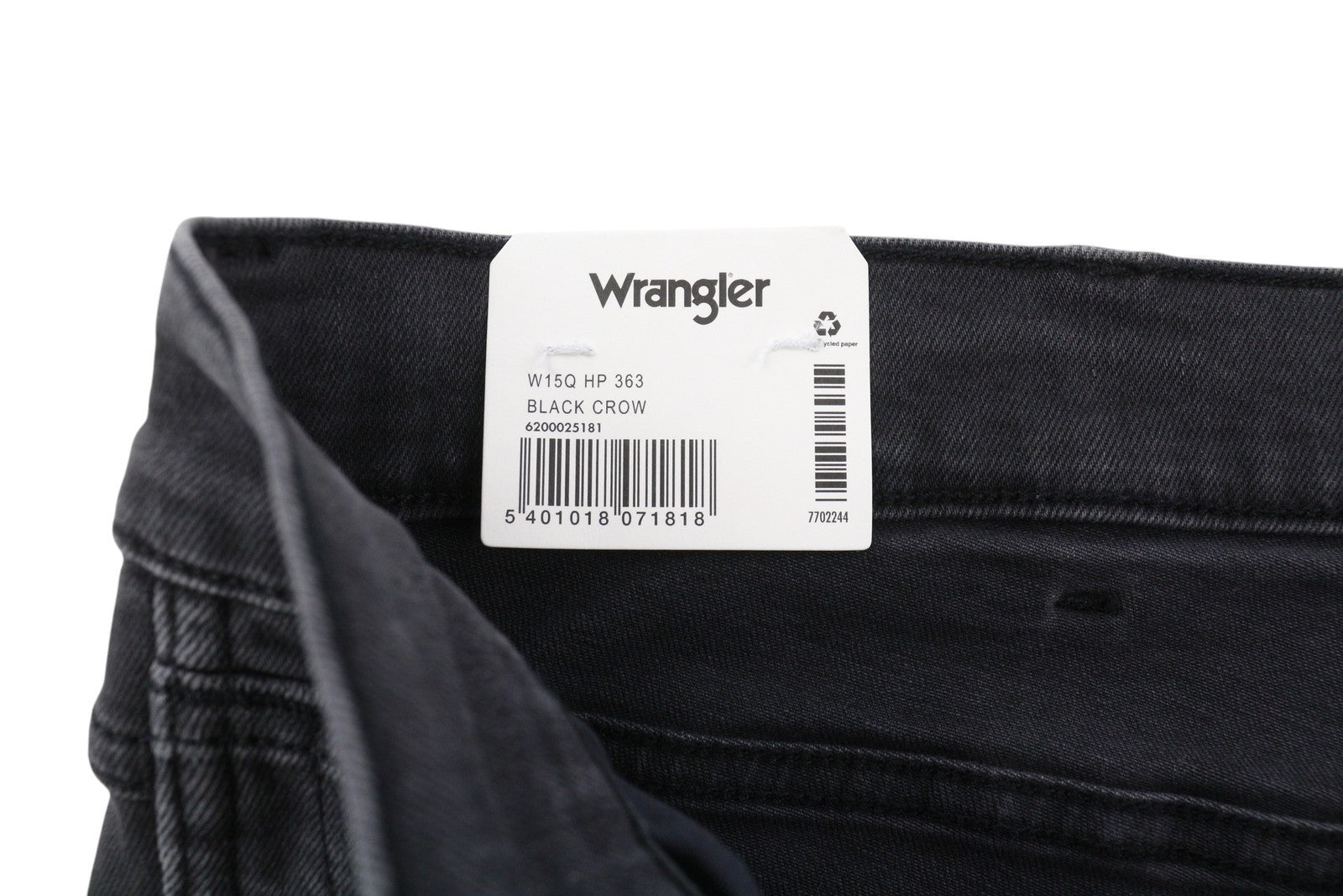 WRANGLER Greensboro Men Jeans W46/L34 Washed Black Denim Regular Straight Fit