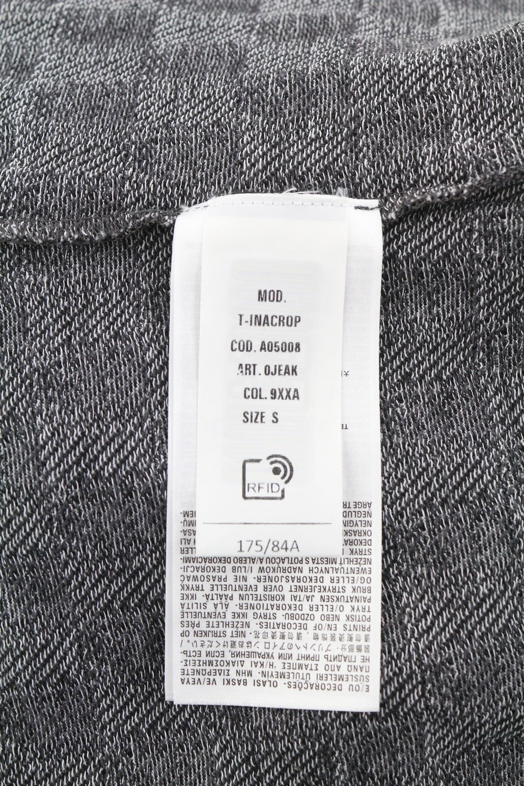 DIESEL T-Inacrop moteriški marškinėliai pilki su raštuotais cirkoniais, trumpais rankovėmis