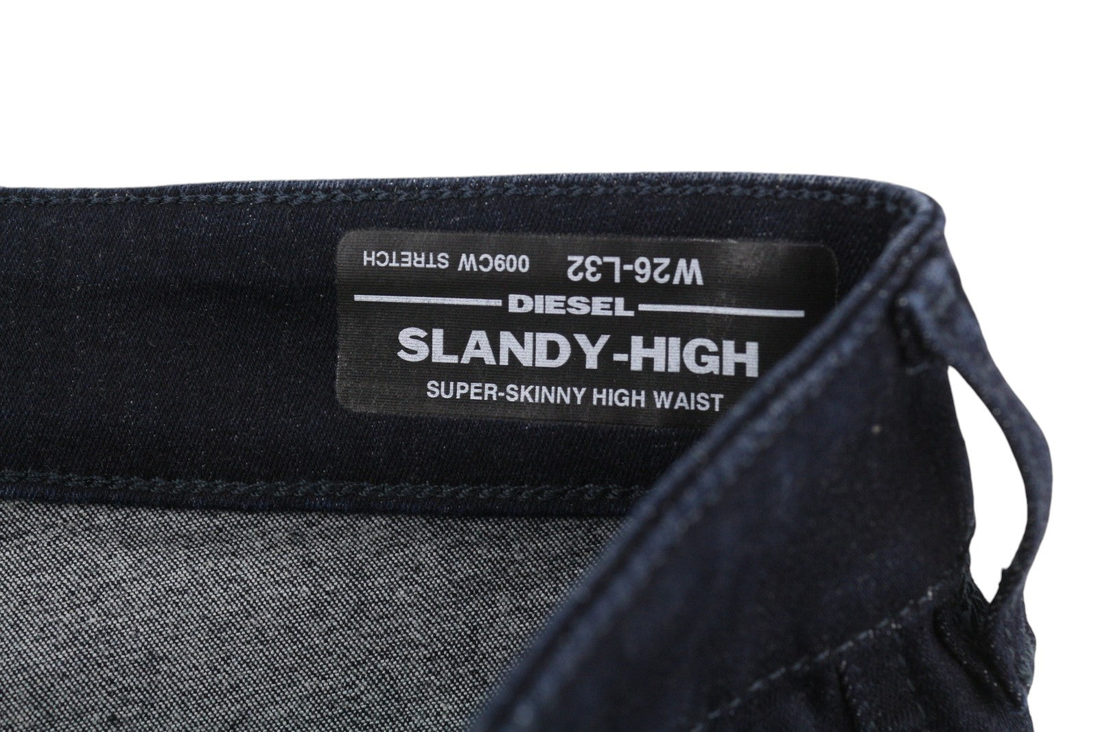 DIESEL Slandy-High 009CW moteriški džinsai W26/L32 itin aptempti, aukštu juosmeniu, tamprūs 