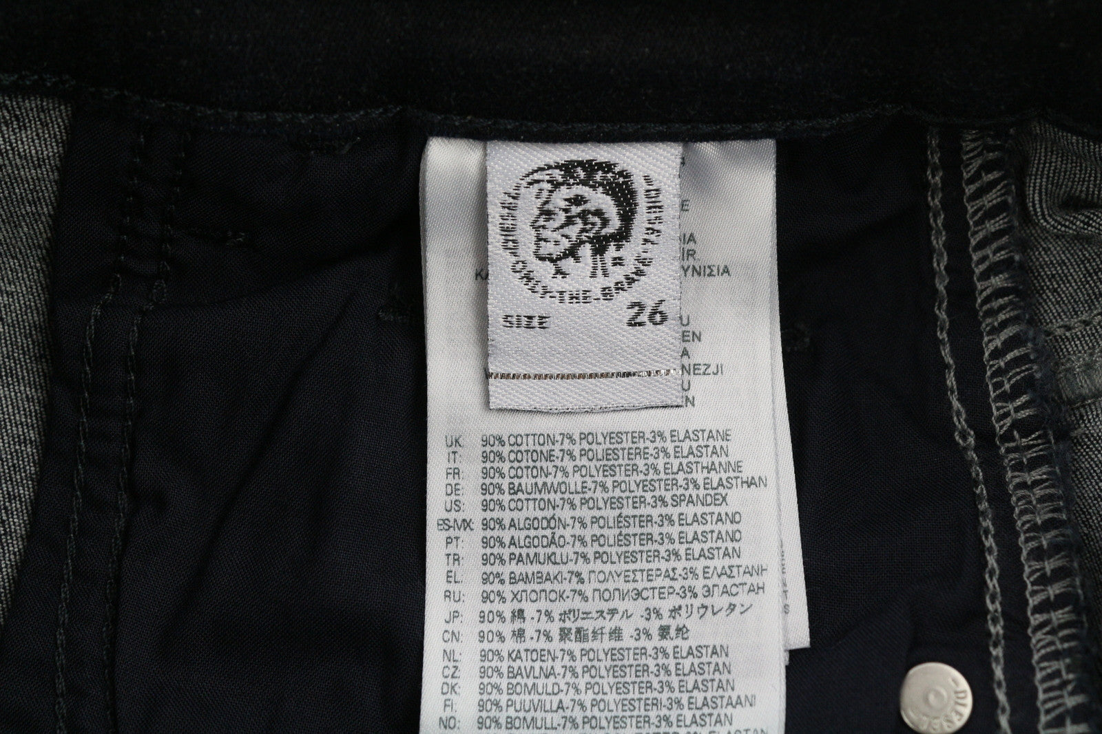 DIESEL Slandy-High 009CW moteriški džinsai W26/L32 itin aptempti, aukštu juosmeniu, tamprūs 