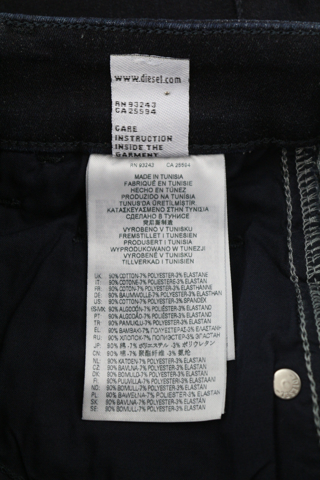 DIESEL Slandy-High 009CW moteriški džinsai W26/L32 itin aptempti, aukštu juosmeniu, tamprūs 