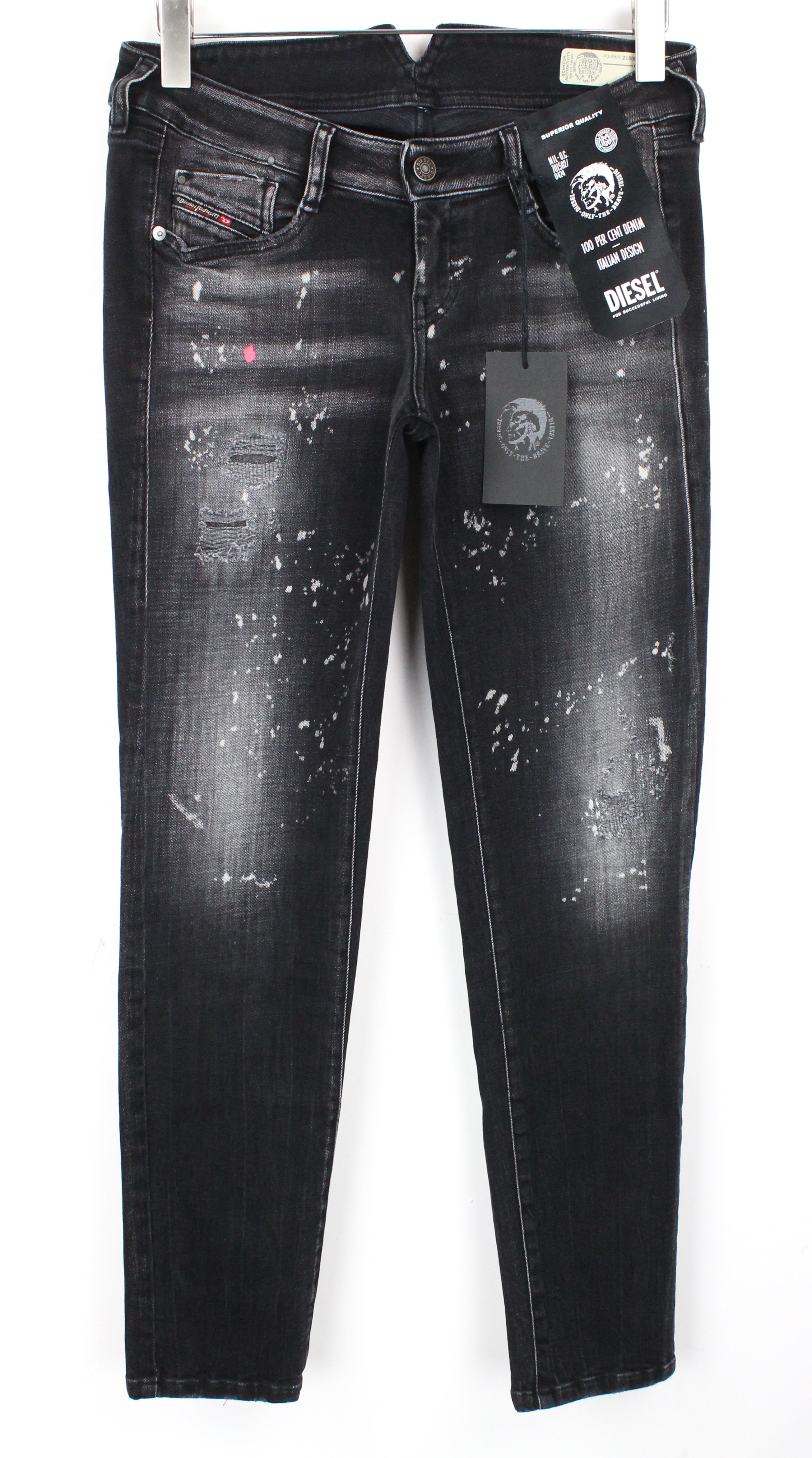 DIESEL D-Ramy 0091Z moteriški džinsai W29/L34 aptempti pilki tamprūs džinsai 