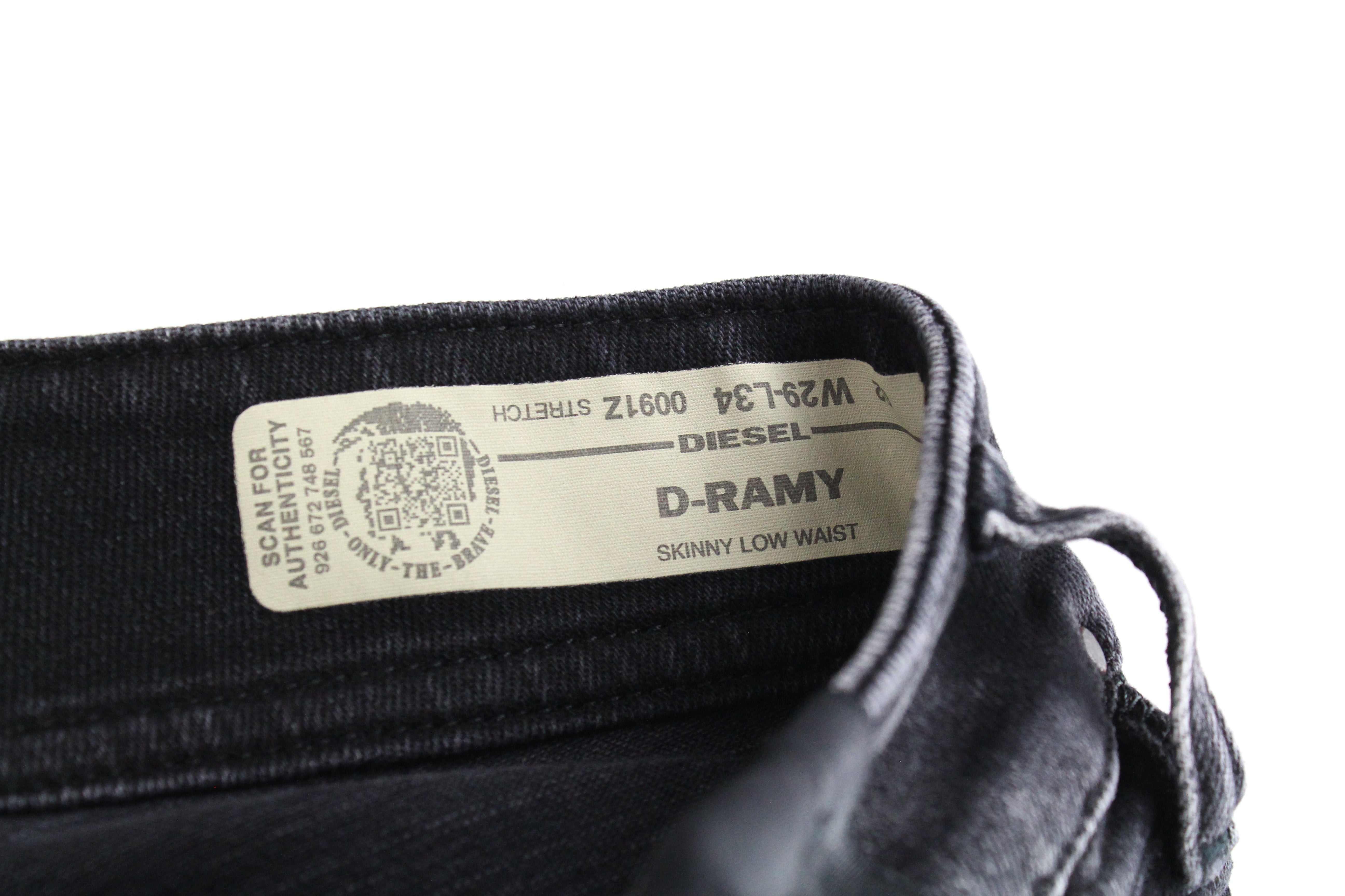 DIESEL D-Ramy 0091Z moteriški džinsai W29/L34 aptempti pilki tamprūs džinsai 