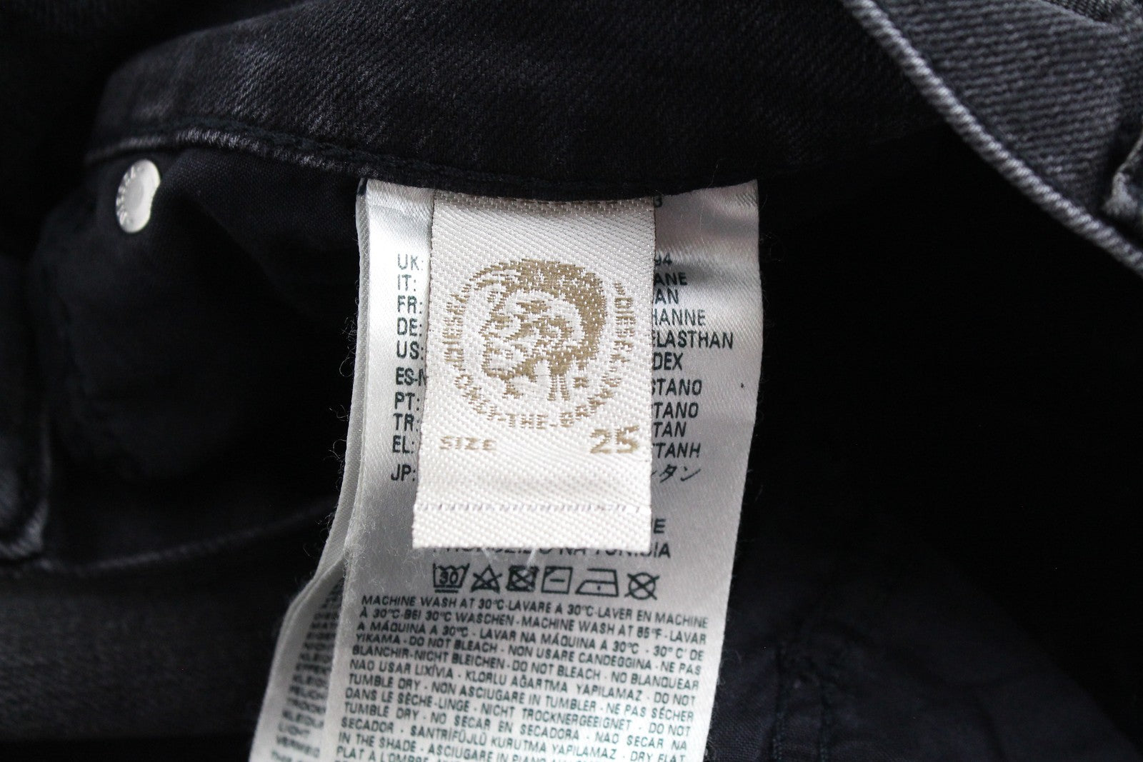 DIESEL Grupee 0676N moteriški džinsai W25/L32 Slim Skinny Fit skalbti tamprūs 