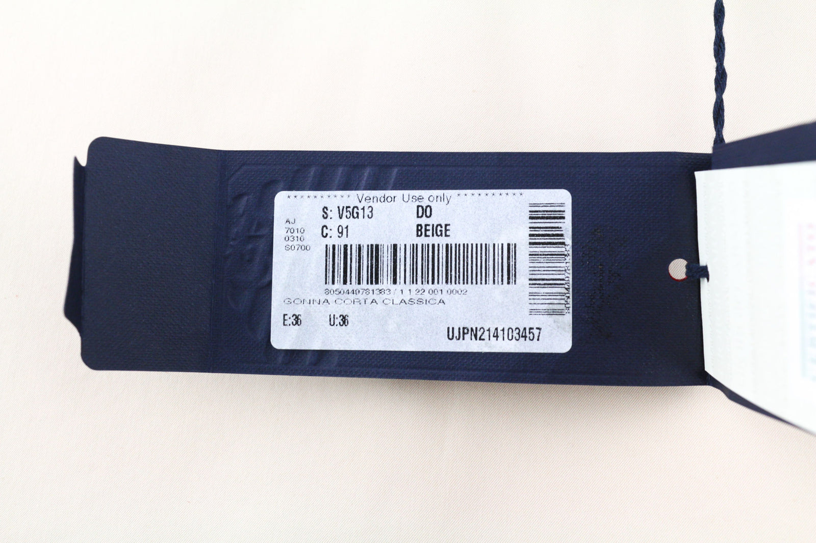 ARMANI JEANS moteriškas sijonas, 36 dydžio, smėlio spalvos, kreminės spalvos, medvilnės mišinio, klasikinis, aptemptas, su užtrauktuku. 