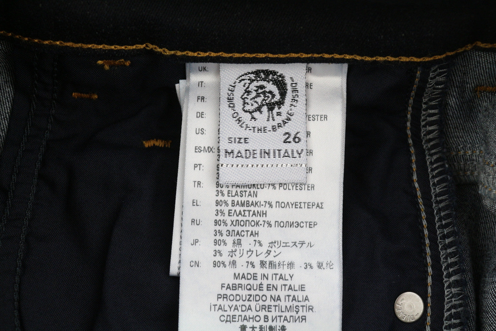 DIESEL Slandy-High 009CW moteriški džinsai W26/L32 itin aptempti, aukštu juosmeniu, tamprūs. 