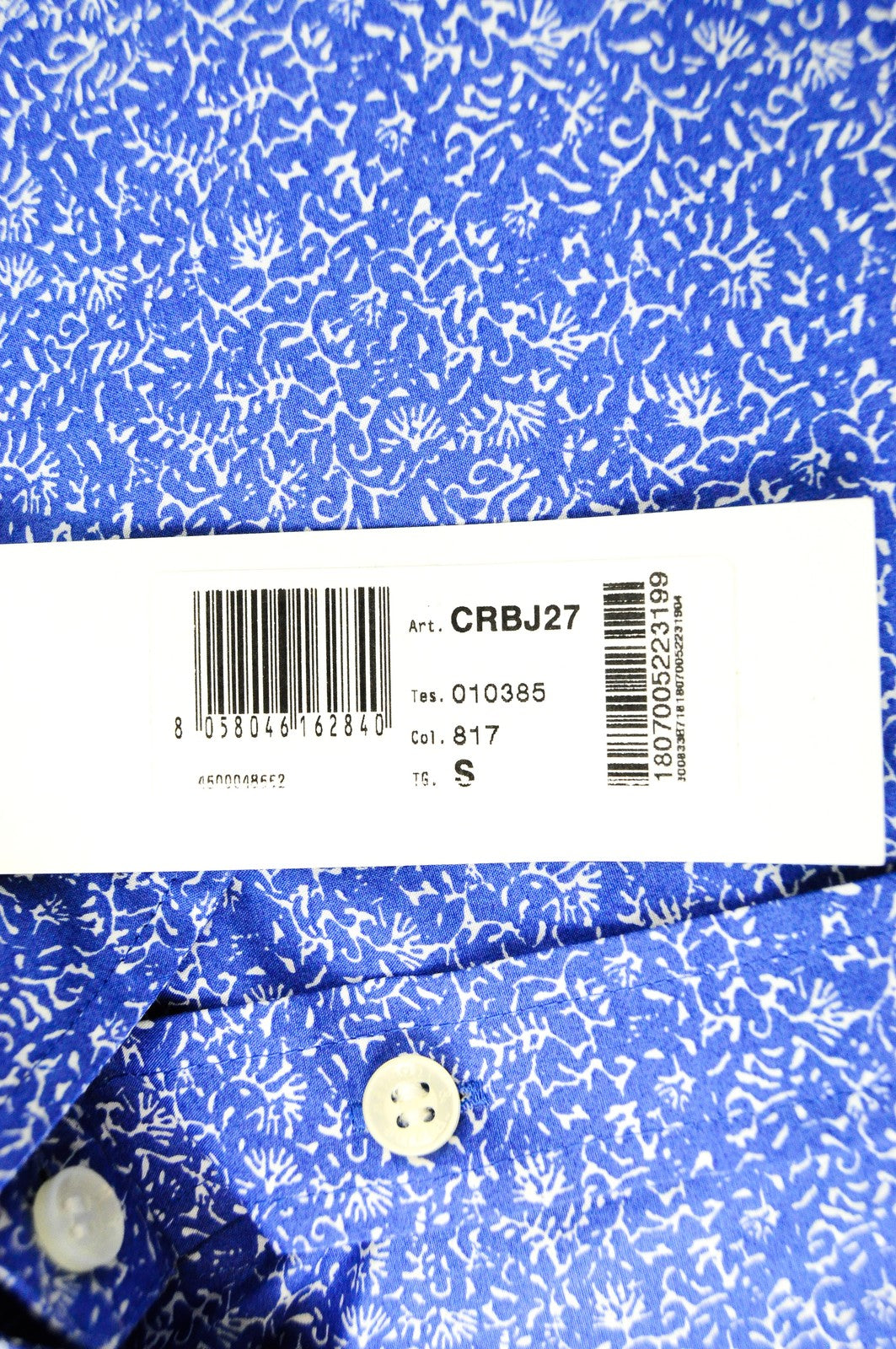 HARMONT &amp; BLAINE vyriški mėlyni marškinėliai su medvilnine raštuota apykakle ir trumpomis rankovėmis S dydžio