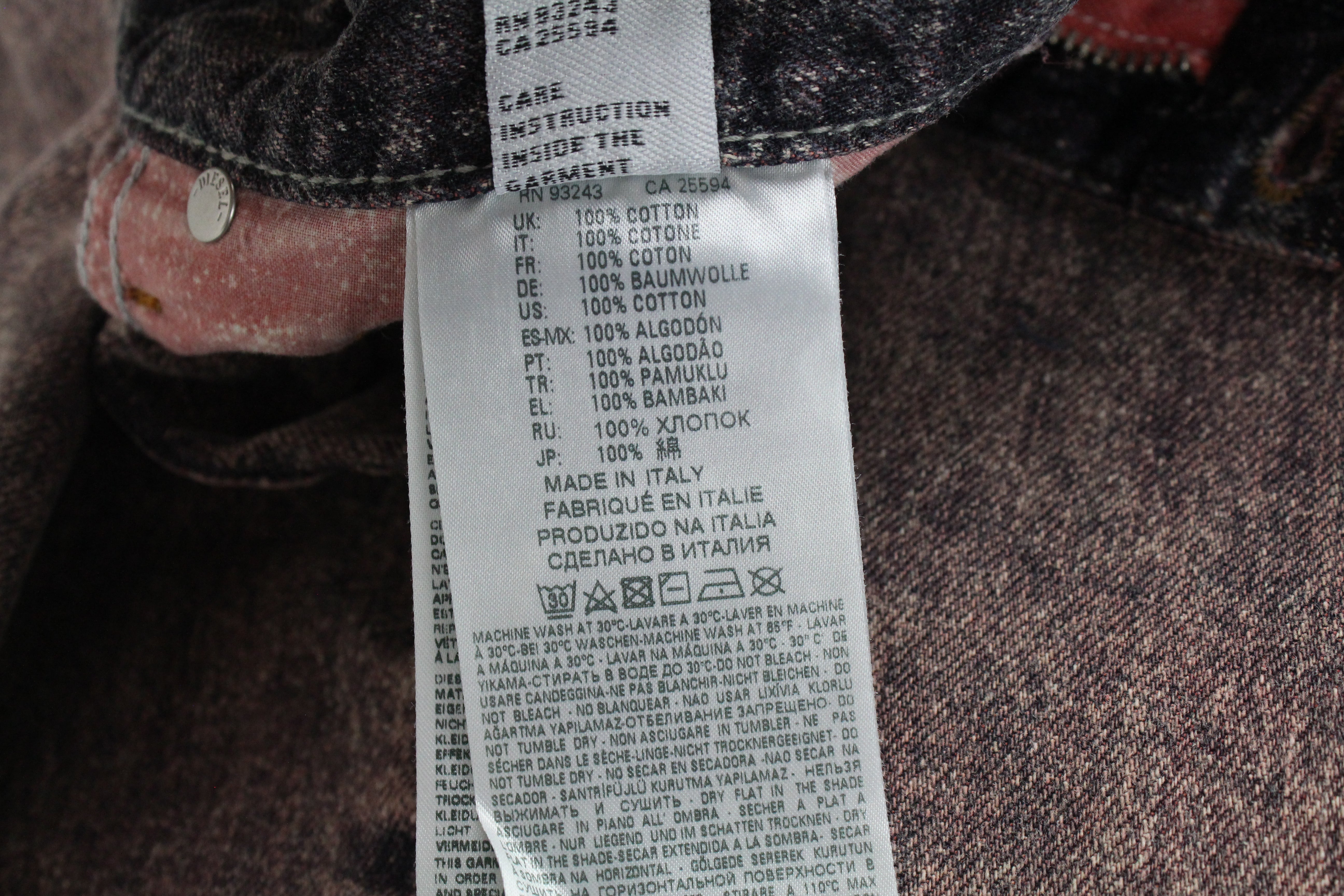 DIESEL Alys 084TS moteriški džinsai W25/L30 tiesaus kirpimo, medvilniniai, pilkai rožiniai, skalbti 