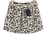 TRUSSARDI JEANS moteriškas sijonas, 40 dydžio, baltas, klostuotas, blizgučiais puoštas trumpas balioninis sijonas. 