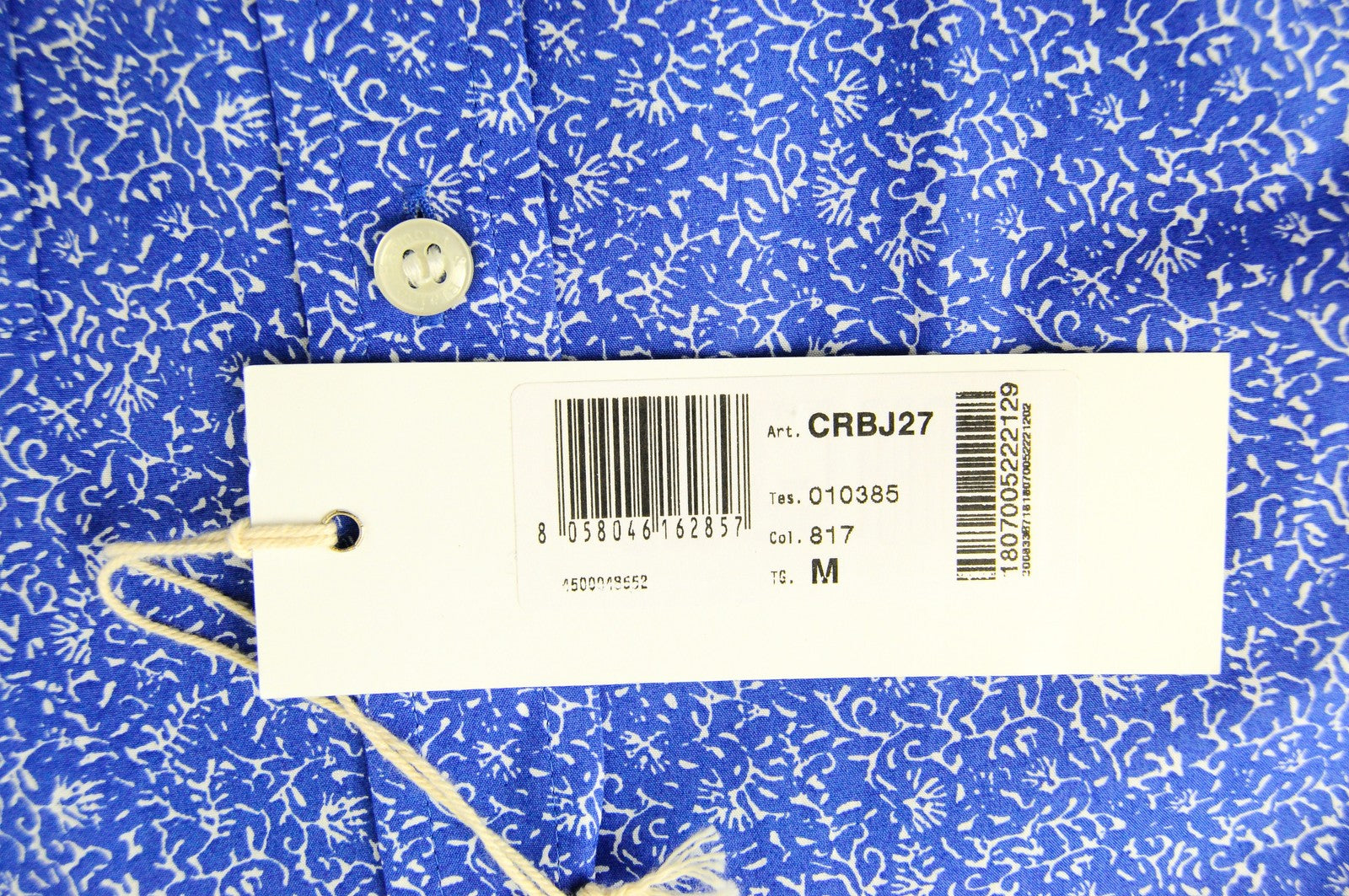 HARMONT &amp; BLAINE mėlyni medvilniniai marškinėliai M trumpomis rankovėmis ir raštuota apykakle vyrams