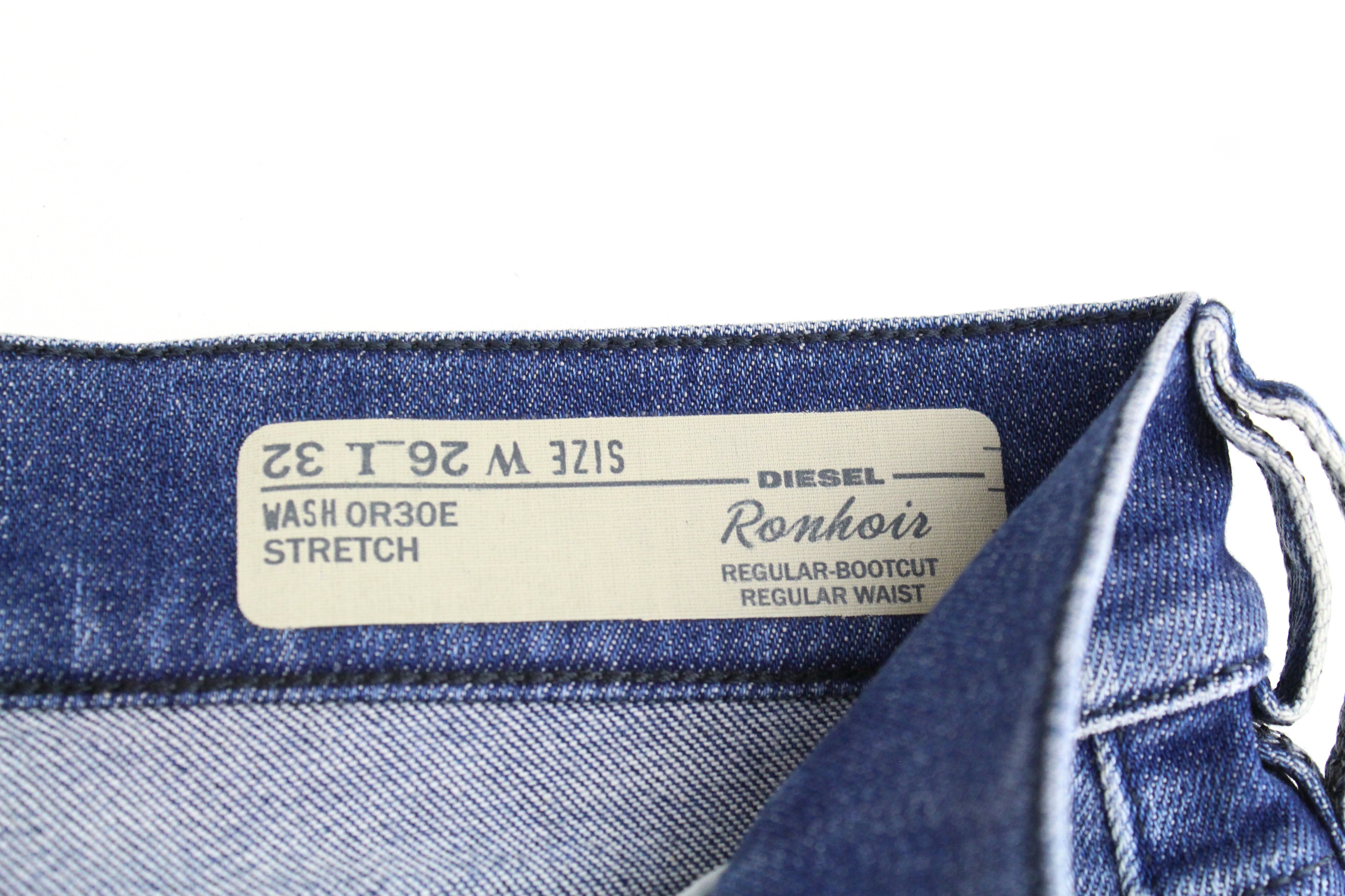 DIESEL Ronhoir 0R30E Women's Jeans W26/L32 Bootcut Wash Stretch Blue