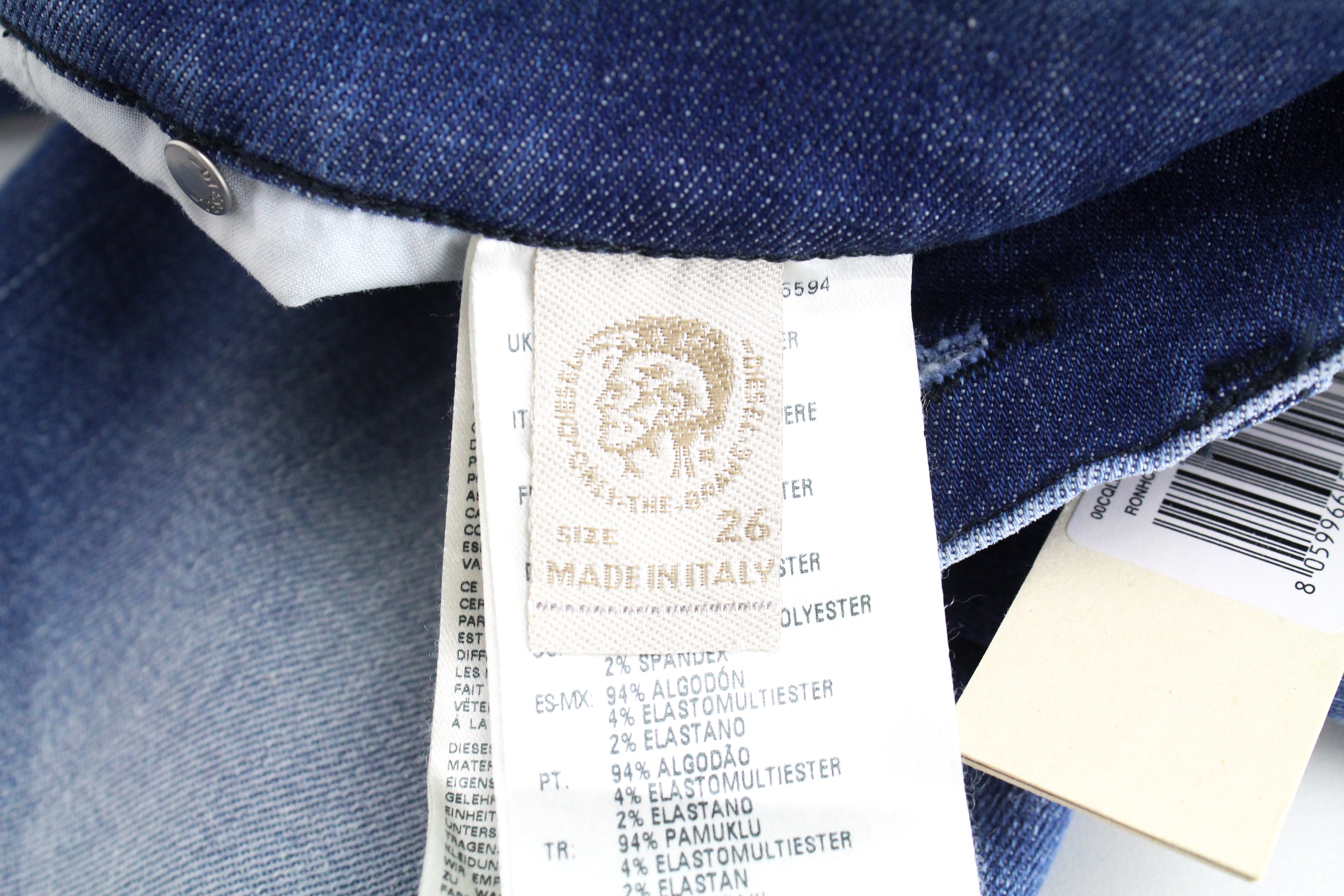 DIESEL Ronhoir 0R30E Women's Jeans W26/L32 Bootcut Wash Stretch Blue