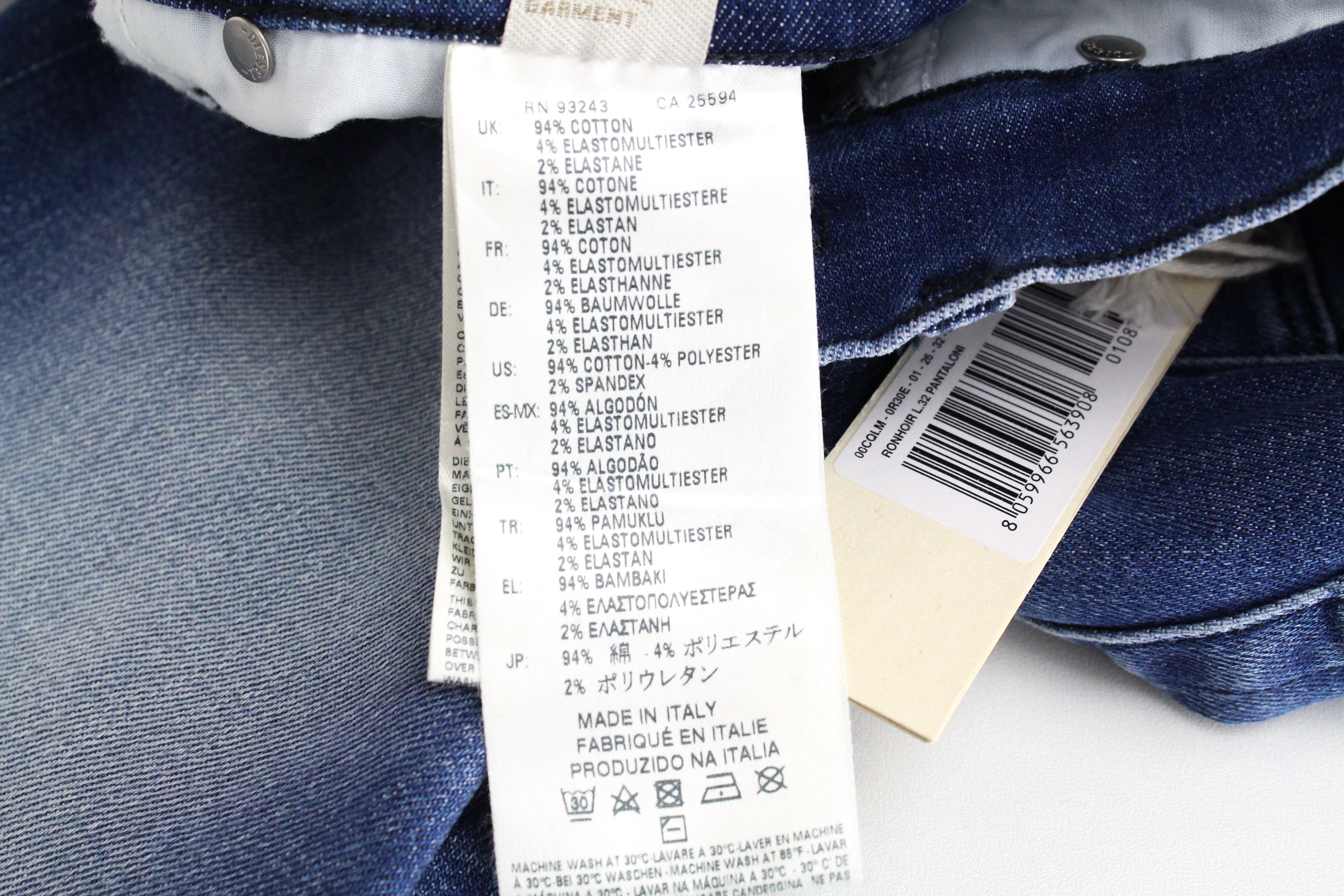 DIESEL Ronhoir 0R30E Women's Jeans W26/L32 Bootcut Wash Stretch Blue