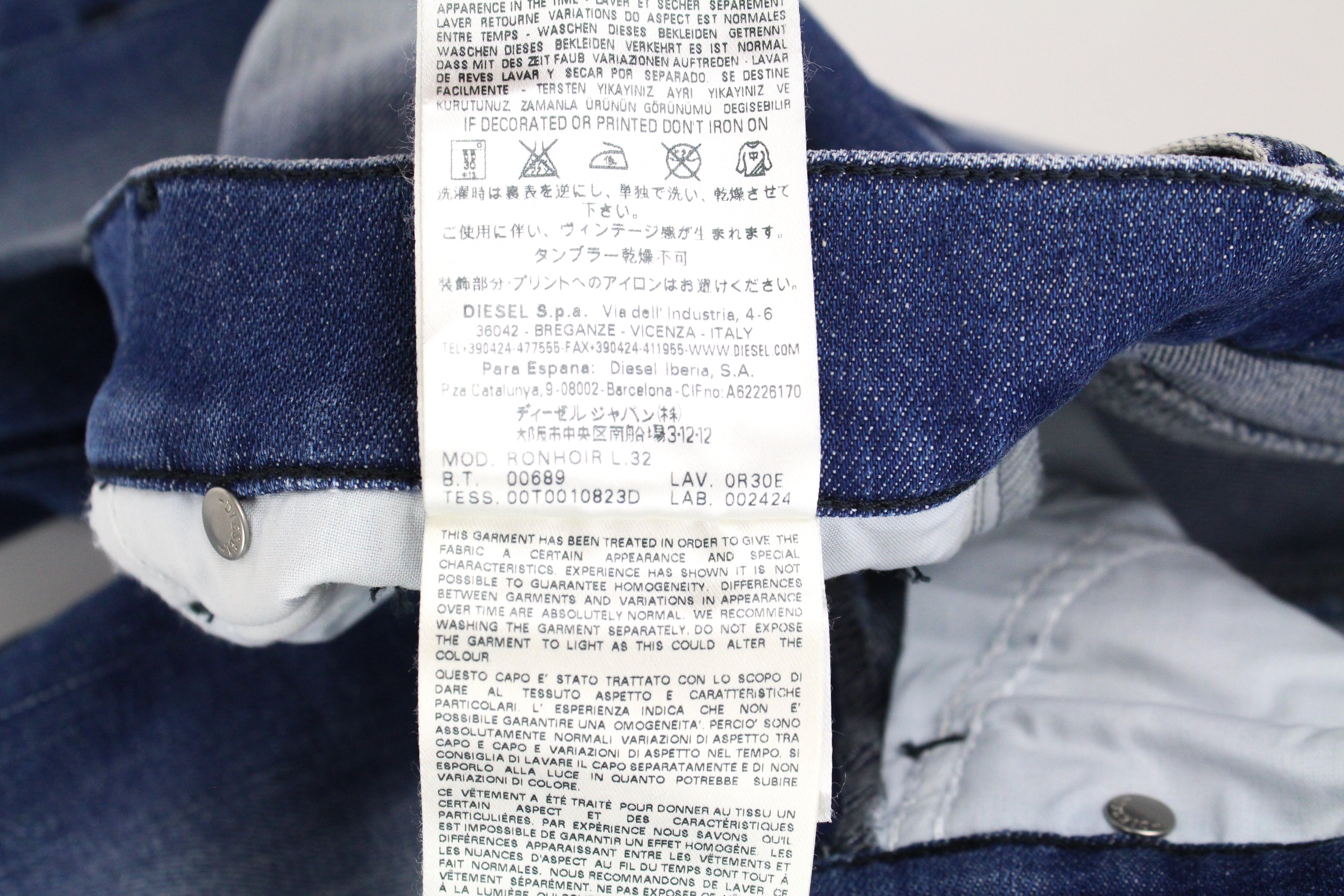 DIESEL Ronhoir 0R30E Women's Jeans W26/L32 Bootcut Wash Stretch Blue