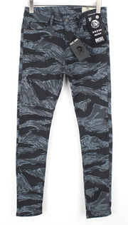 DIESEL D-Amny-SP1 0091R vyriški džinsai W32/L32 aptempti, mėlyni, tamprūs raštai 