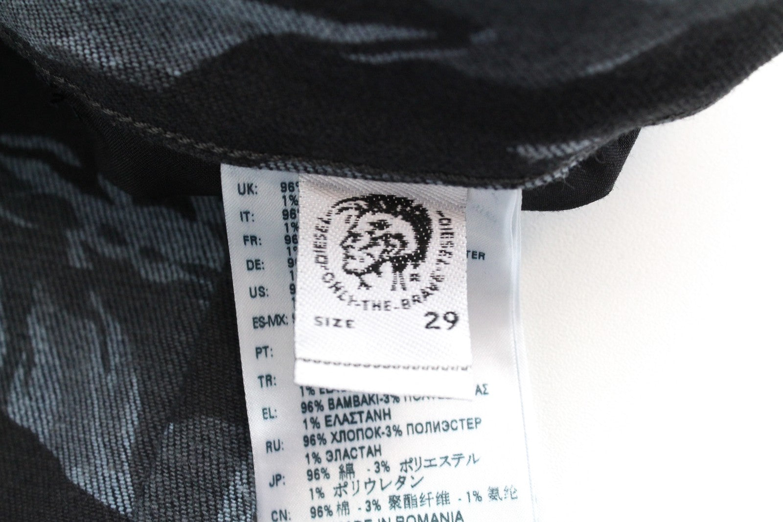 DIESEL D-Amny-SP1 0091R vyriški džinsai W32/L32 aptempti, mėlyni, tamprūs raštai 