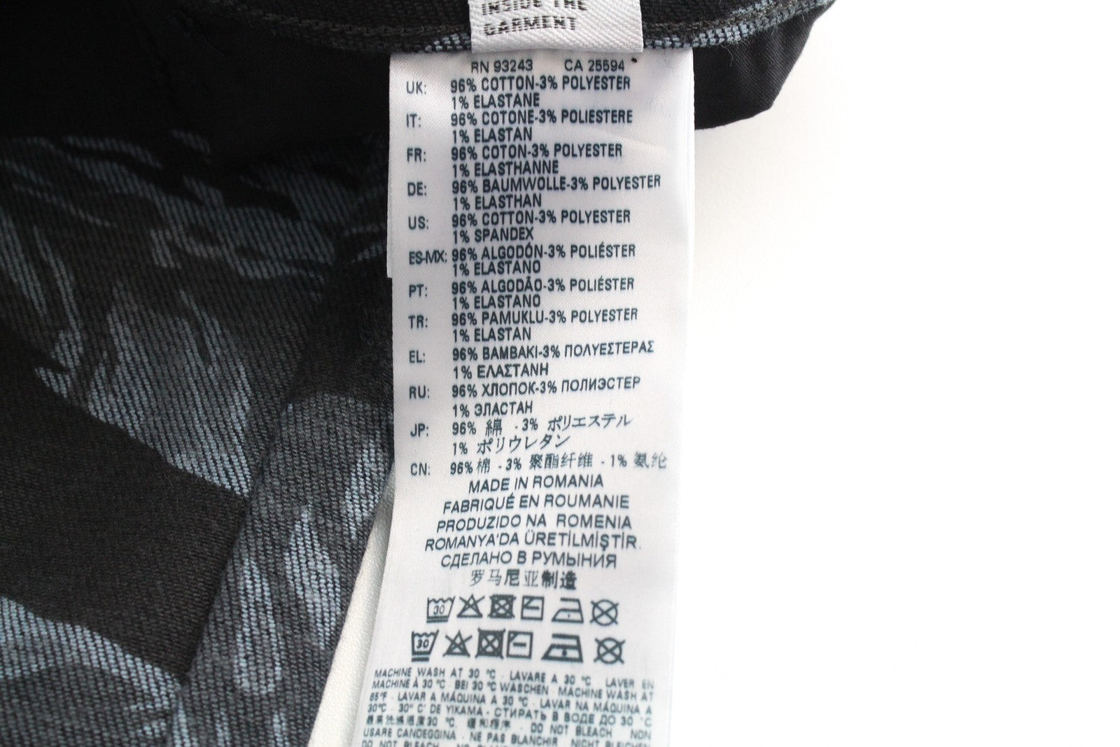 DIESEL D-Amny-SP1 0091R vyriški džinsai W32/L32 aptempti, mėlyni, tamprūs raštai 