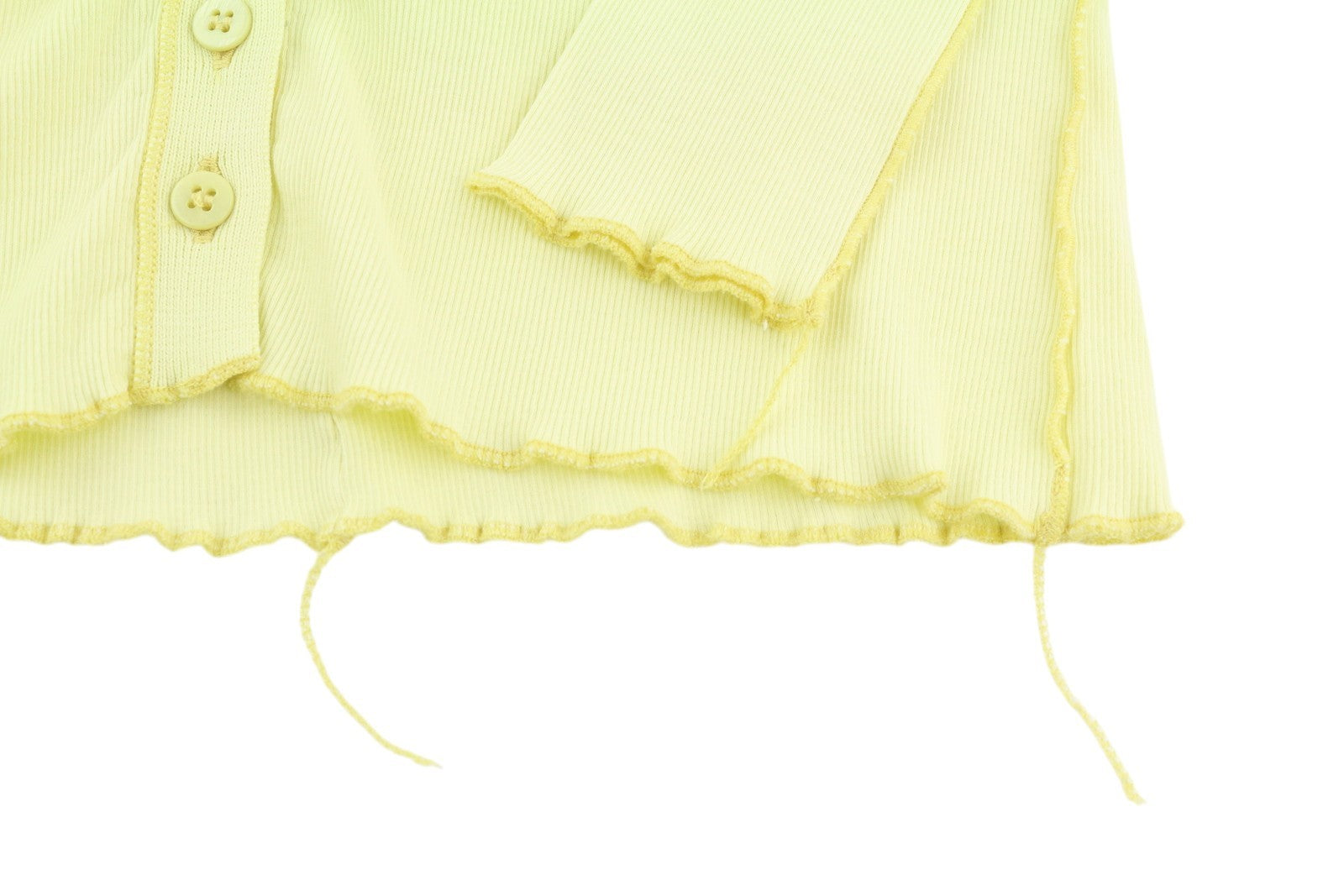 DIESEL T-Ribby-Open moteriški marškinėliai M geltoni kardiganai su sagomis ir trumpais briaunuotais raštais 