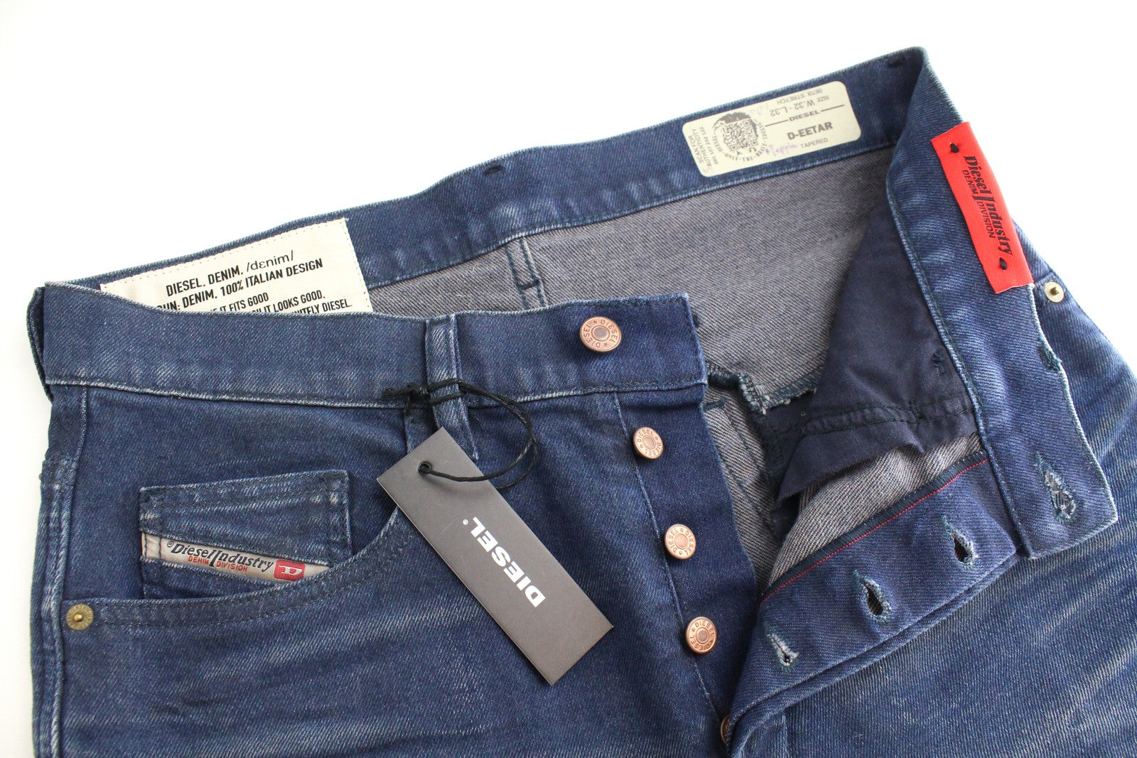 DIESEL D-Eetar 0870I vyriški džinsai W32/L32 siaurėjantys, mėlyni, tamprūs 