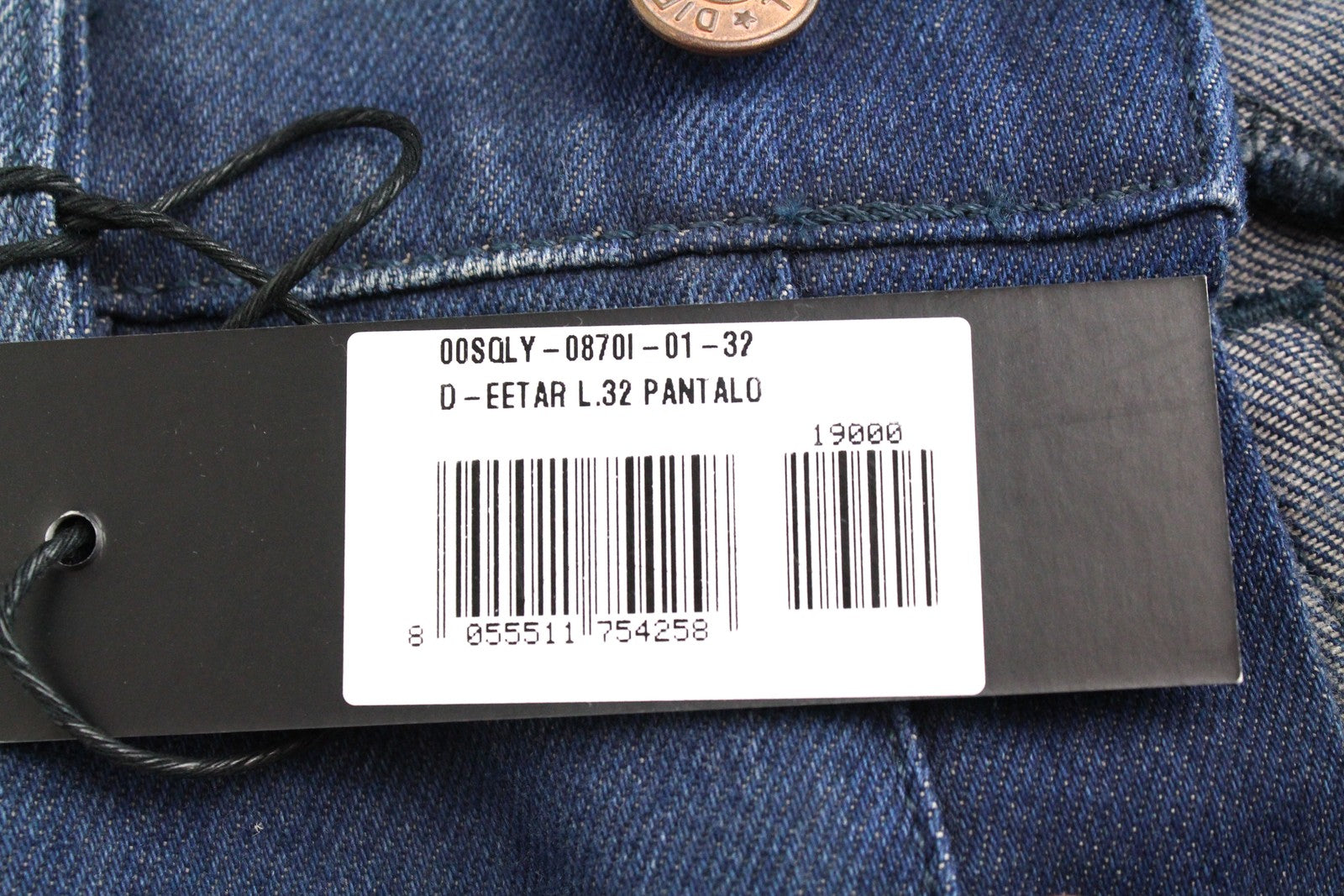 DIESEL D-Eetar 0870I vyriški džinsai W32/L32 siaurėjantys, mėlyni, tamprūs 