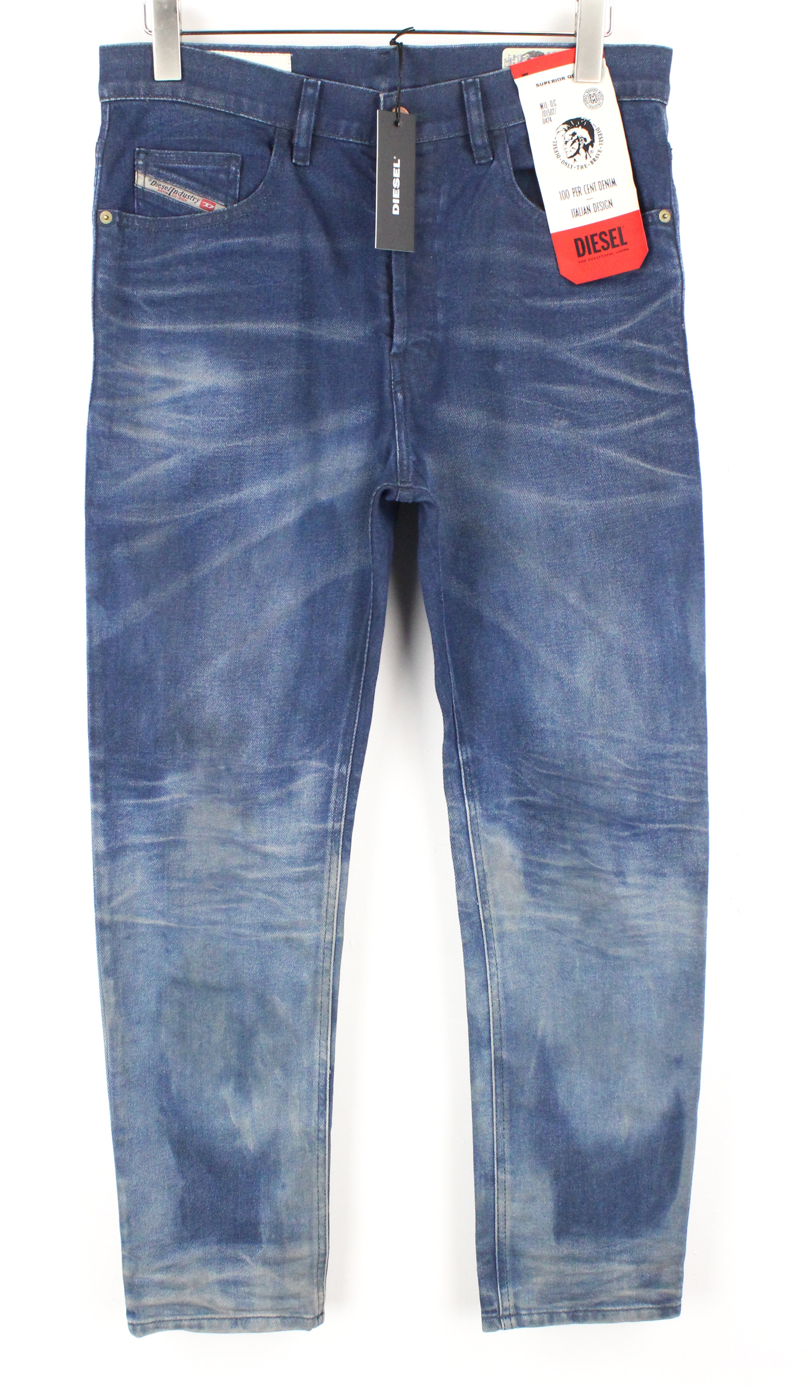 DIESEL D-Eetar 0870I vyriški džinsai W32/L32 siaurėjantys mėlyni tamprūs džinsai 