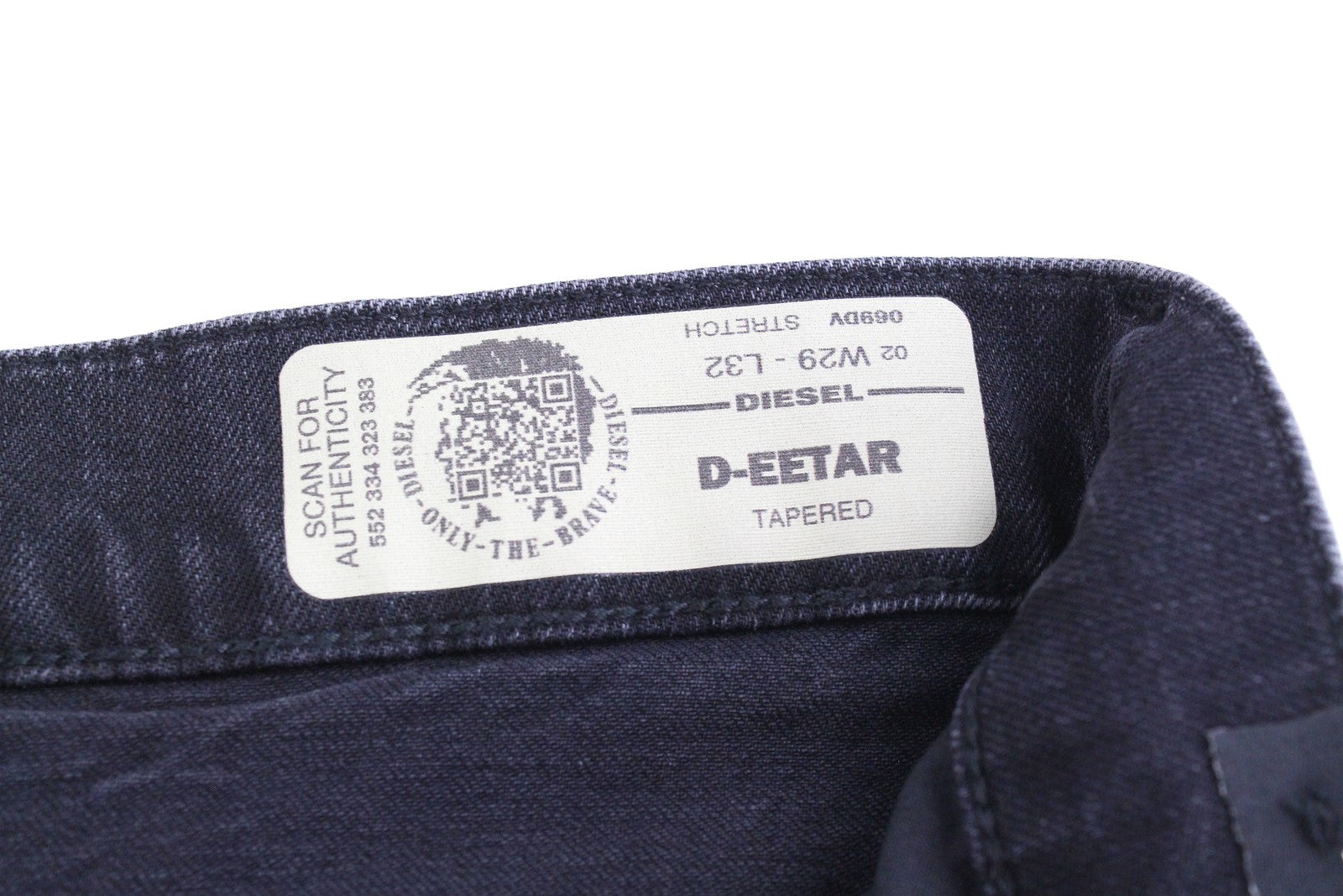 DIESEL D-Eetar 069DV vyriški džinsai W29/L32 siaurėjantys tamprūs pilki su sagomis 