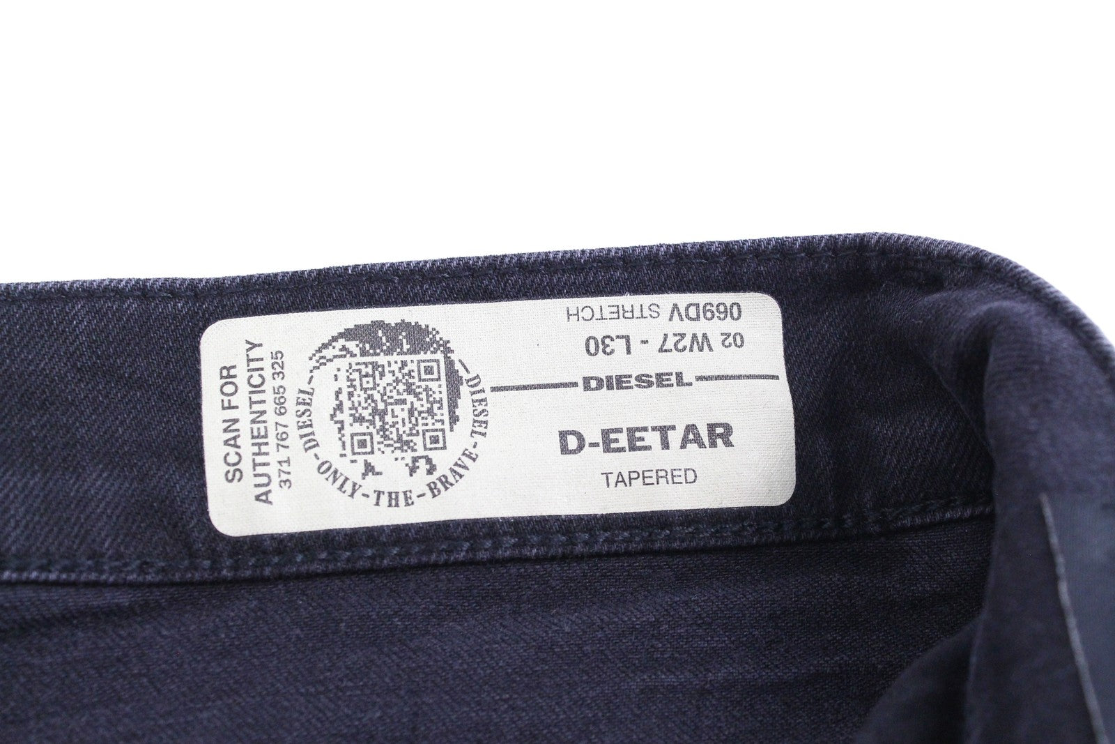 DIESEL D-Eetar 069DV vyriški džinsai W27/L30 siaurėjantys, plėšyti, tamprūs, pilki berniukams 