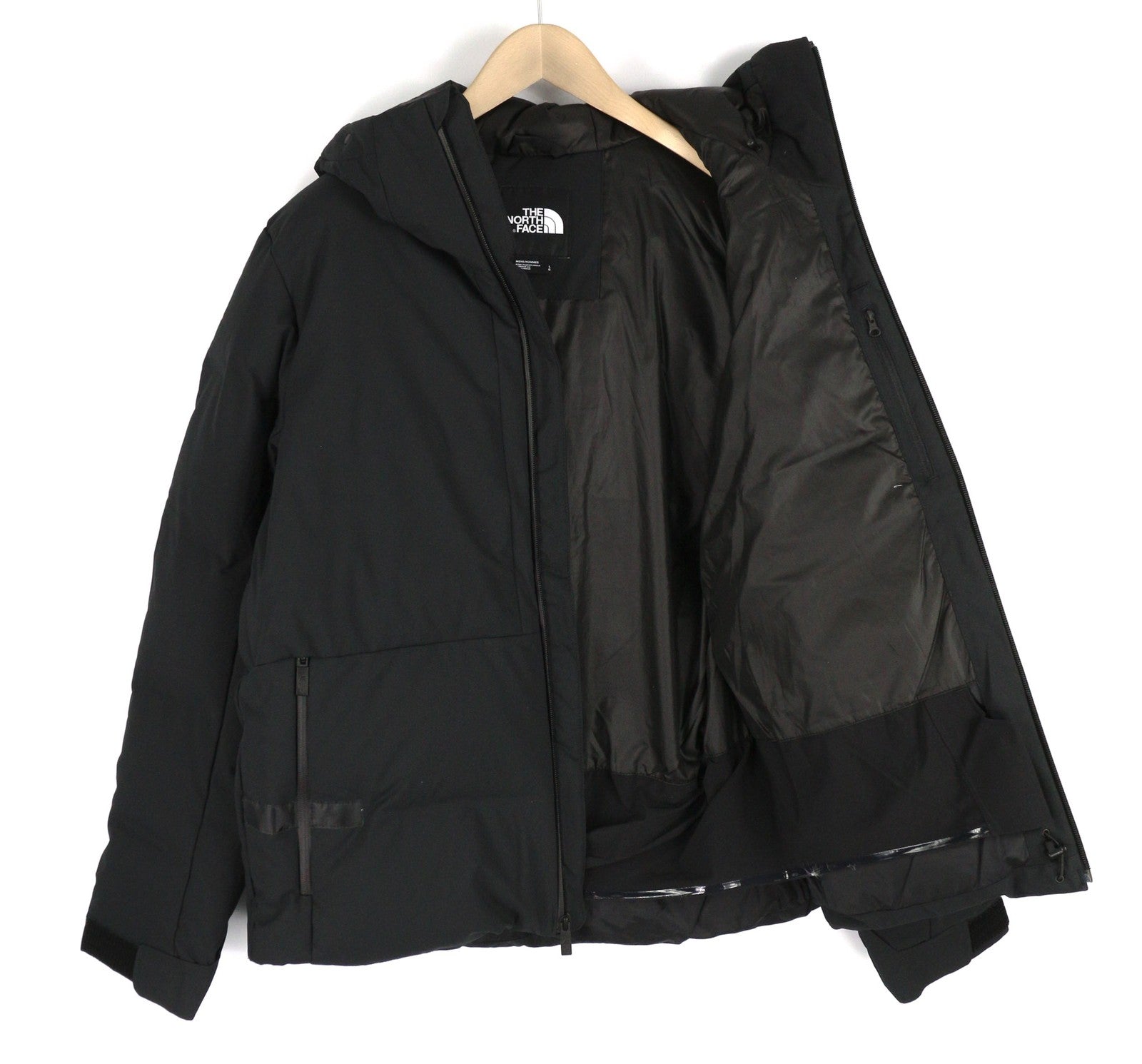 THE NORTH FACE Cirque pūkinė vyriška striukė L 550, užpildyta, su gobtuvu, pamušalu ir užtrauktuku, juoda 