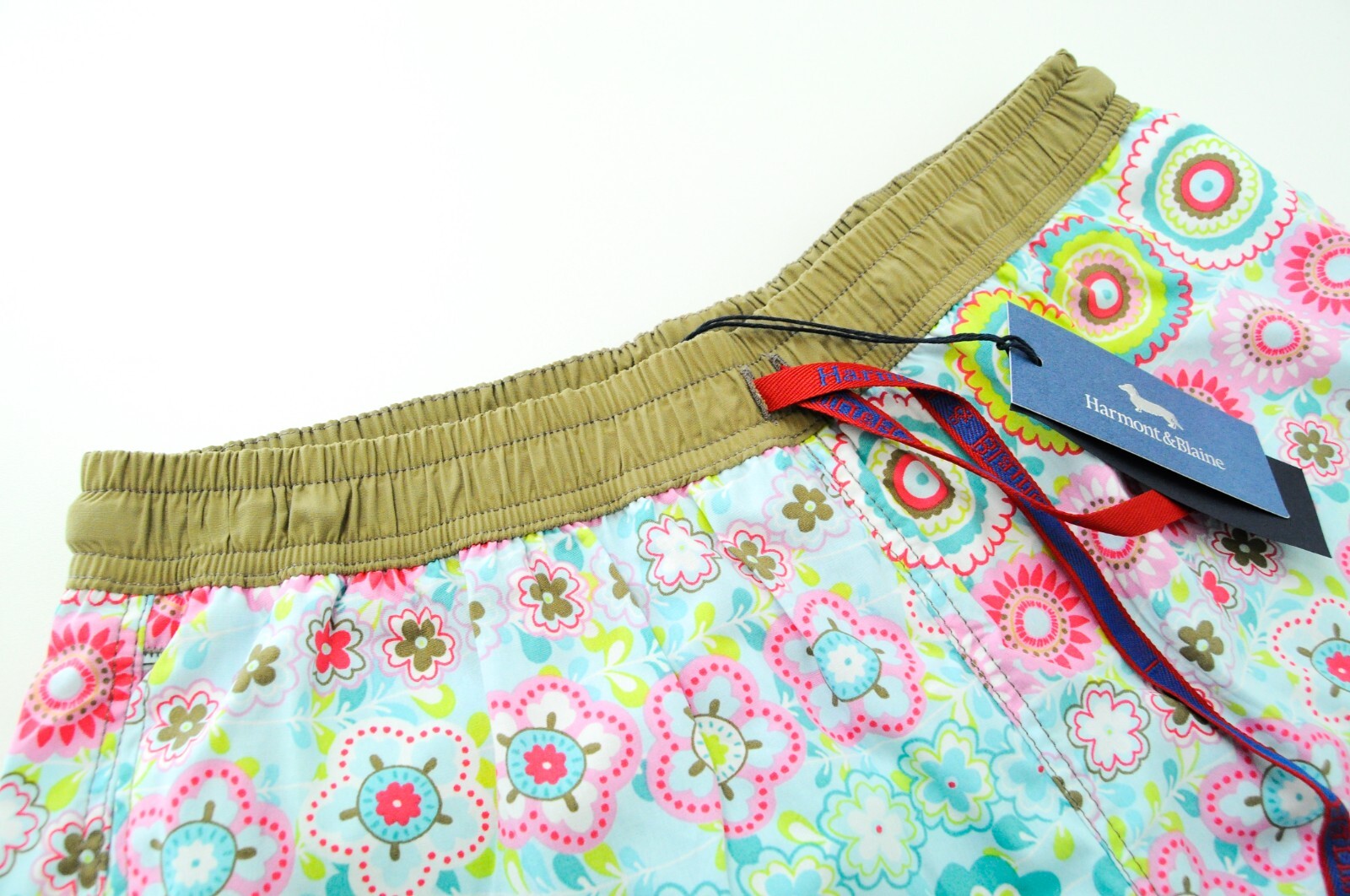 HARMONT & BLAINE Men's ~W28 Swim Trunks Blue Floral Summer Pull-On Shorts