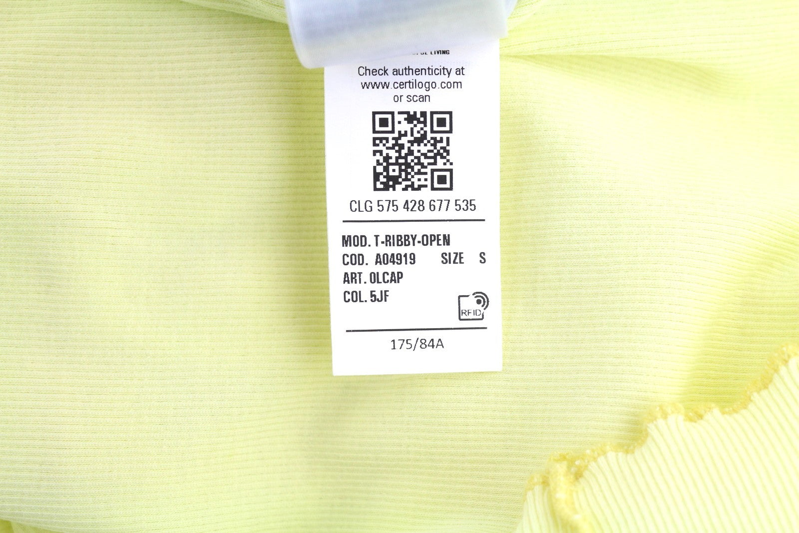 DIESEL T-Ribby-Open moteriški marškinėliai S dydžio geltoni kardiganai su sagomis ir trumpais briaunotais logotipais 