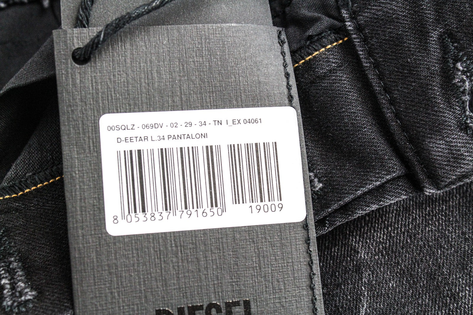 DIESEL D-Eetar 069DV vyriški džinsai W29/L34 siaurėjantys, tamprūs, pilki 