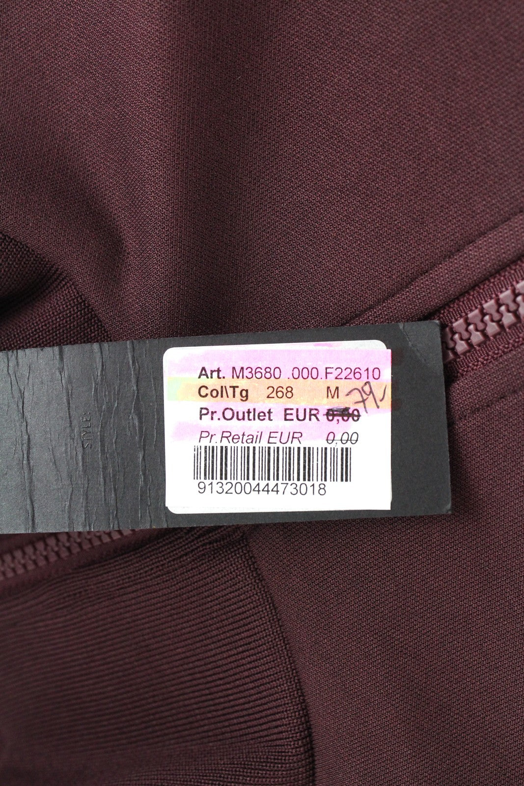 REPLAY riboto leidimo vyriškas džemperis M bordo spalvos su ilgu užtrauktuku