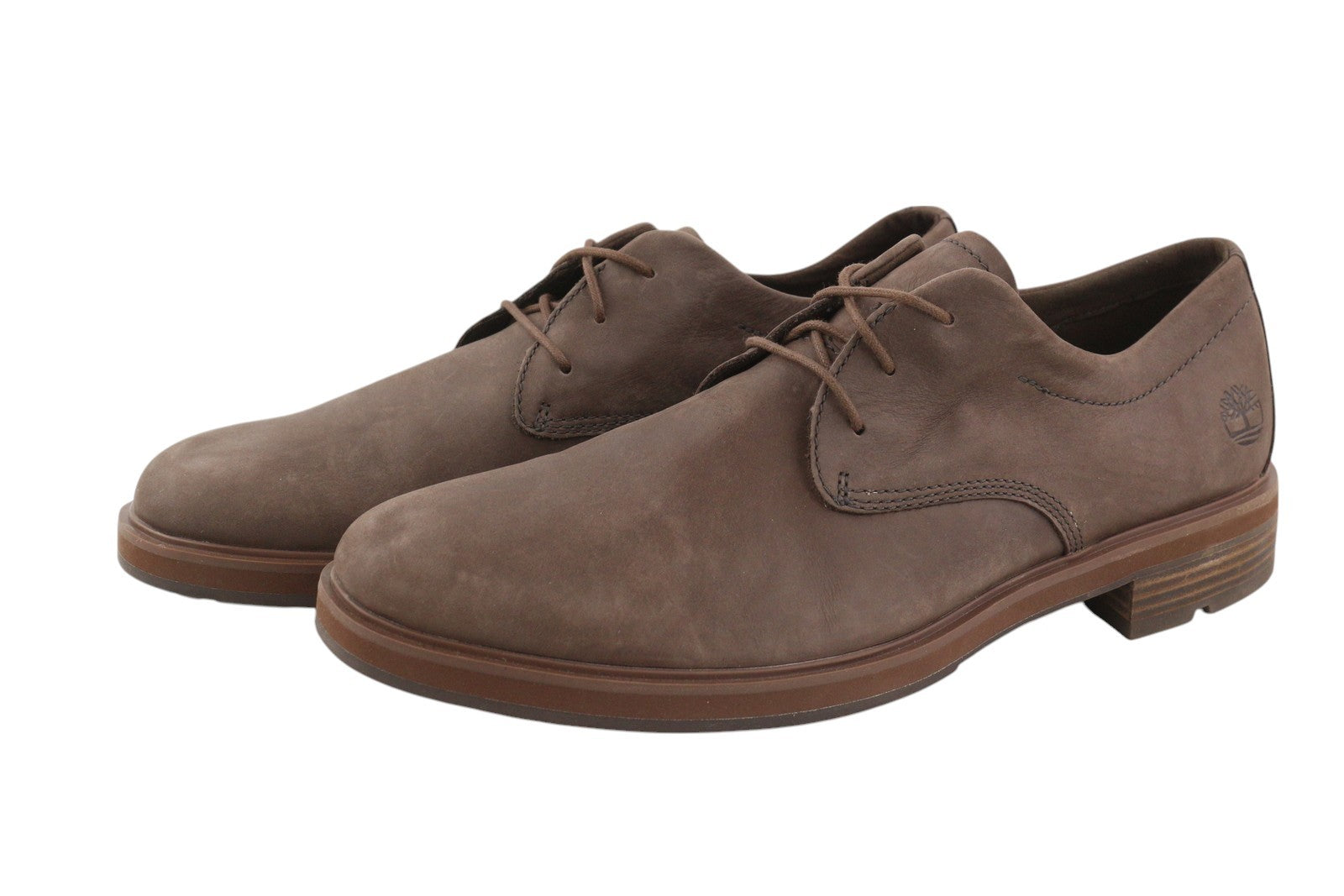 TIMBERLAND A29U8 vyriški batai EU44.5 EU45 rudi odiniai su raišteliais, migdolų nosis, logotipas. 