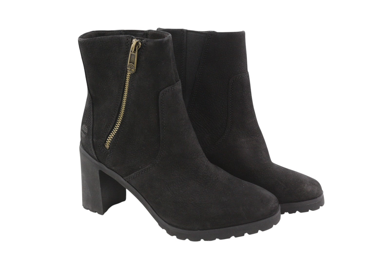 TIMBERLAND A22BA moteriški aulinukai EU37.5 EU38.5 juodi odiniai batai su kulnu ir užtrauktuku, ortolitas 