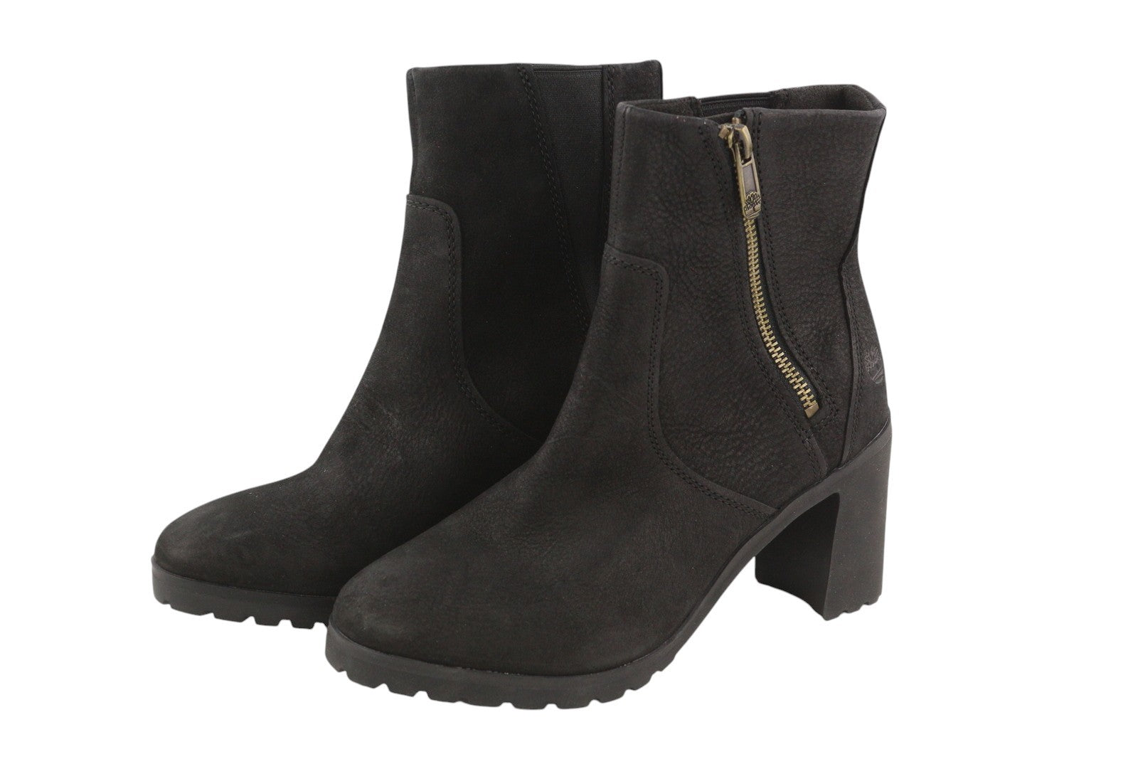 TIMBERLAND A22BA moteriški aulinukai EU37.5 EU38.5 juodi odiniai batai su kulnu ir užtrauktuku, ortolitas 