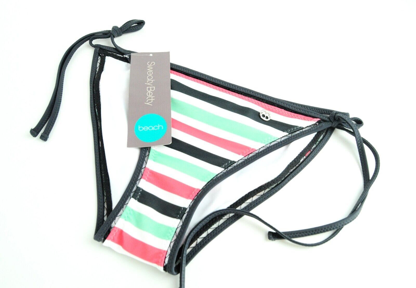 SWEATY BETTY Women Bikini S Multicolour Striped Side Tie Swimwear