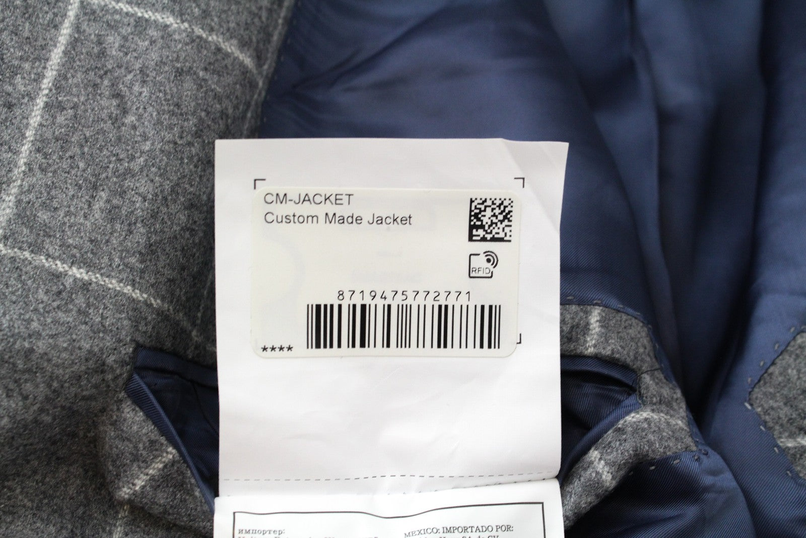 „SUITSUPPLY“ vyriškas klasikinis, pilkas, languotas vilnonis švarkas „Havana“ su pamušalu, UK48L 