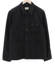 Nudie Jeans vyriška striukė M PL kaklo, juoda, be pamušalo, ekologiška medvilnė, juodos kišenės 