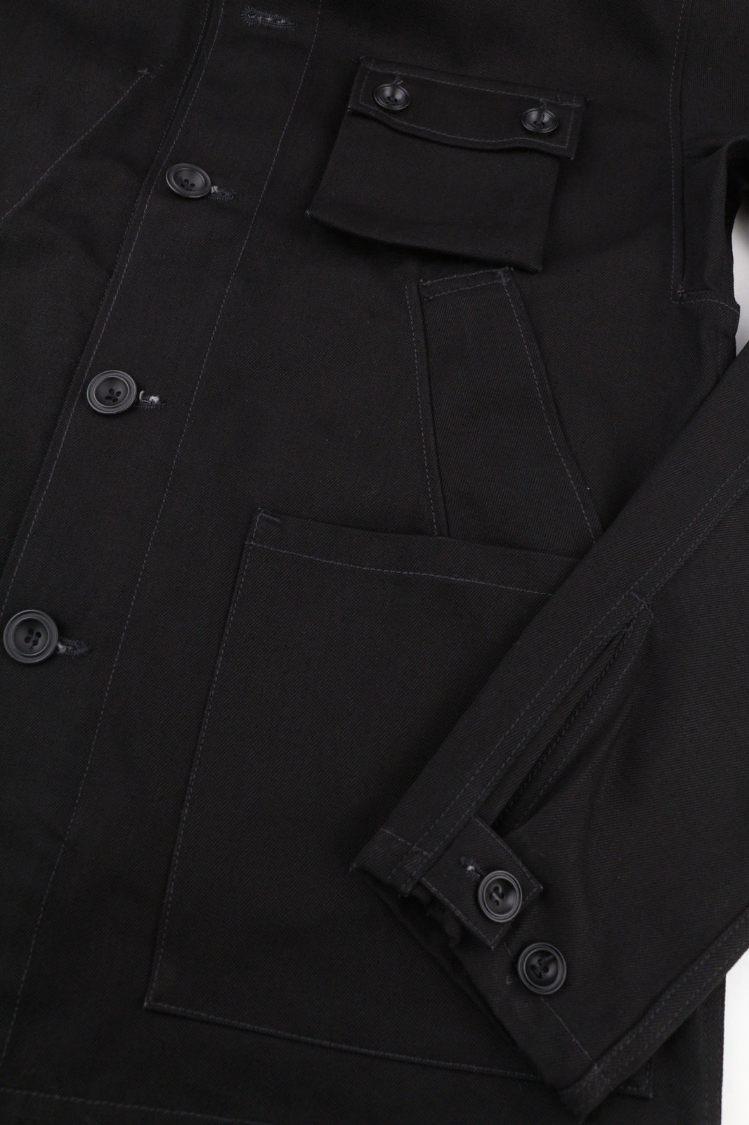 Nudie Jeans vyriška striukė M PL kaklo, juoda, be pamušalo, ekologiška medvilnė, juodos kišenės 