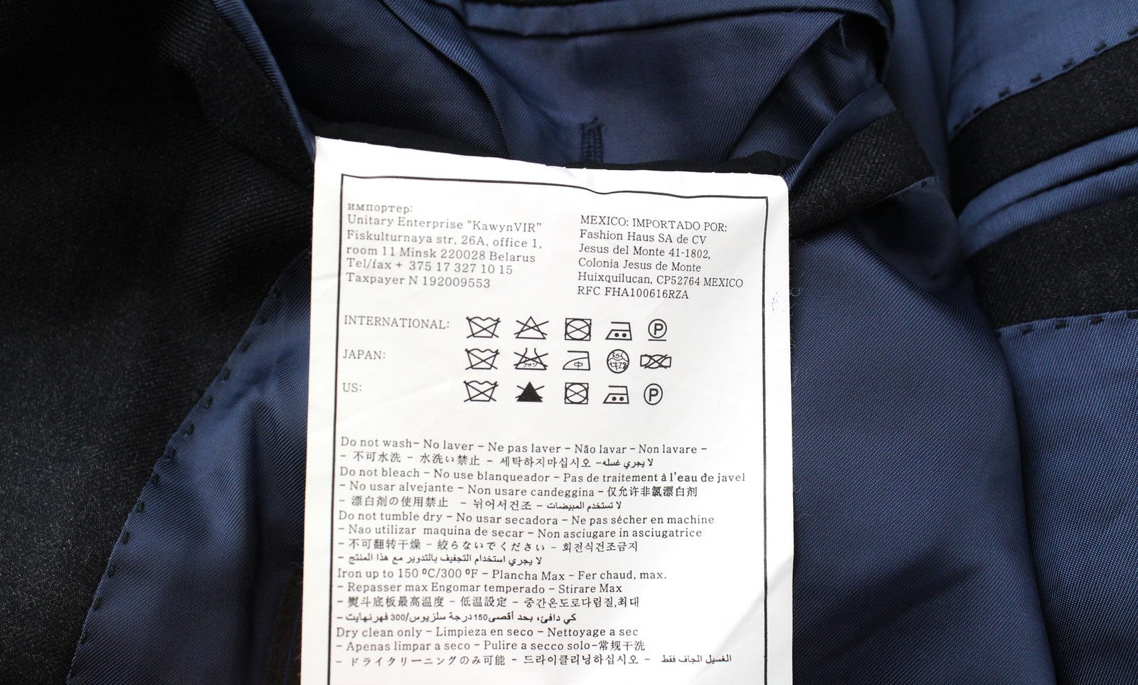 „SUITSUPPLY Lazio UK50R“ vyriškas švarkas iš grynos vilnos „Super 110's Slim“ tamsiai mėlynas oficialus kostiumas 