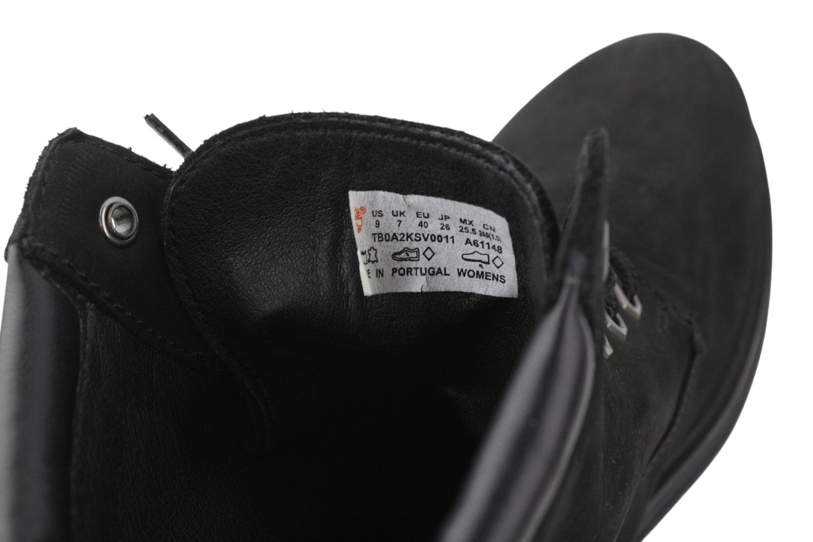 TIMBERLAND Women Boots EU40 EU41 Black Leather Ankle Top Lace Up Waterproof