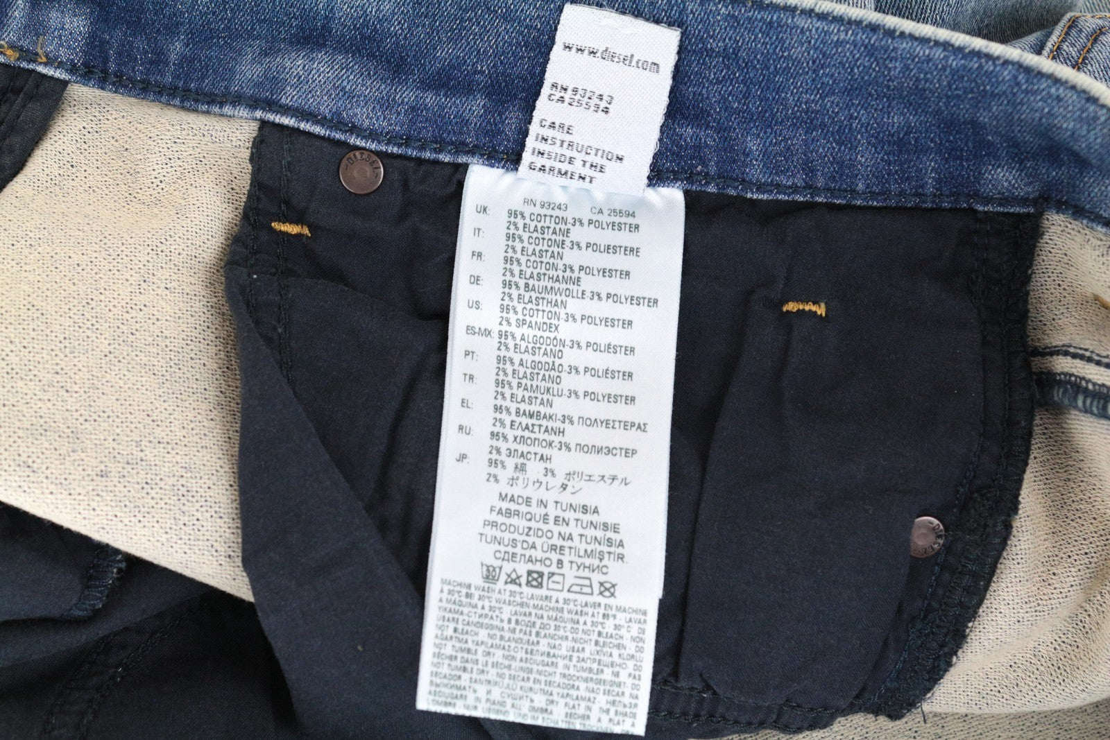 DIESEL D-Vider-T 087AD vyriški džinsai W28 morkų kirpimo, tamprūs, mėlyni 