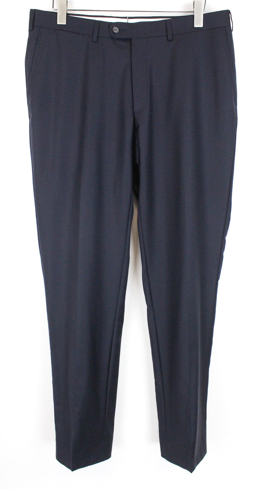 SUITSUPPLY UK36S Navy Wool Men's Pleated Trousers Slit Pocket Lined