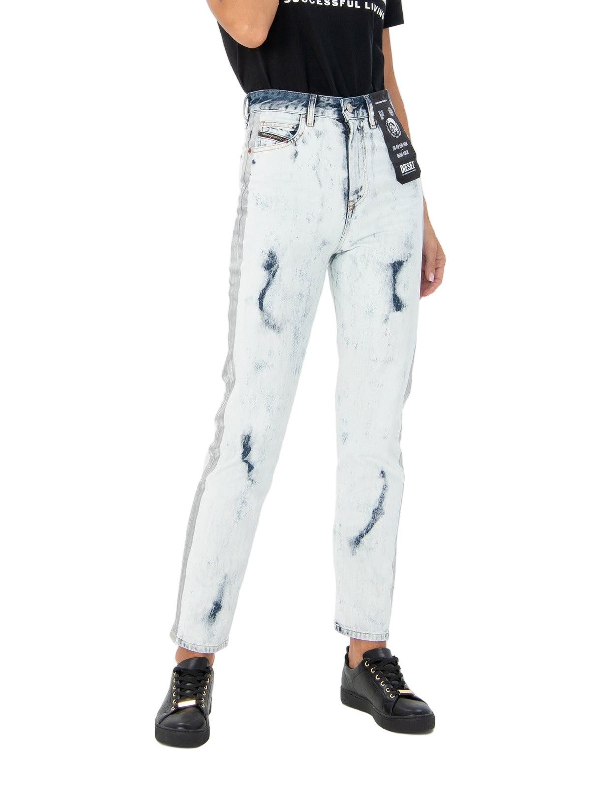 DIESEL D-Eiselle-SP 0890Q moteriški džinsai W27/L32 tiesūs balintos mėlynos medvilnės džinsai 