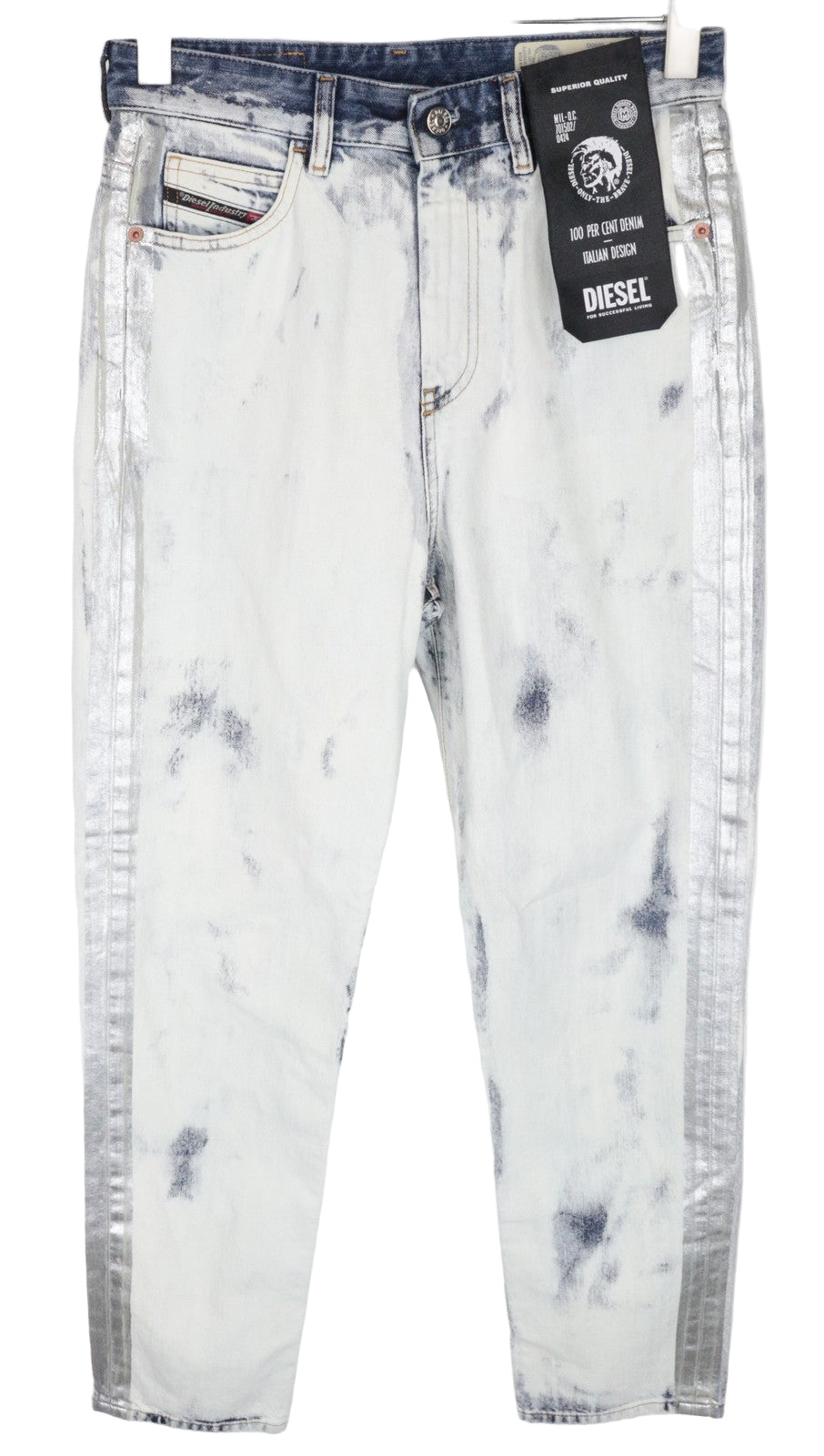 DIESEL D-Eiselle-SP 0890Q moteriški džinsai W27/L32 tiesūs balintos mėlynos medvilnės džinsai 