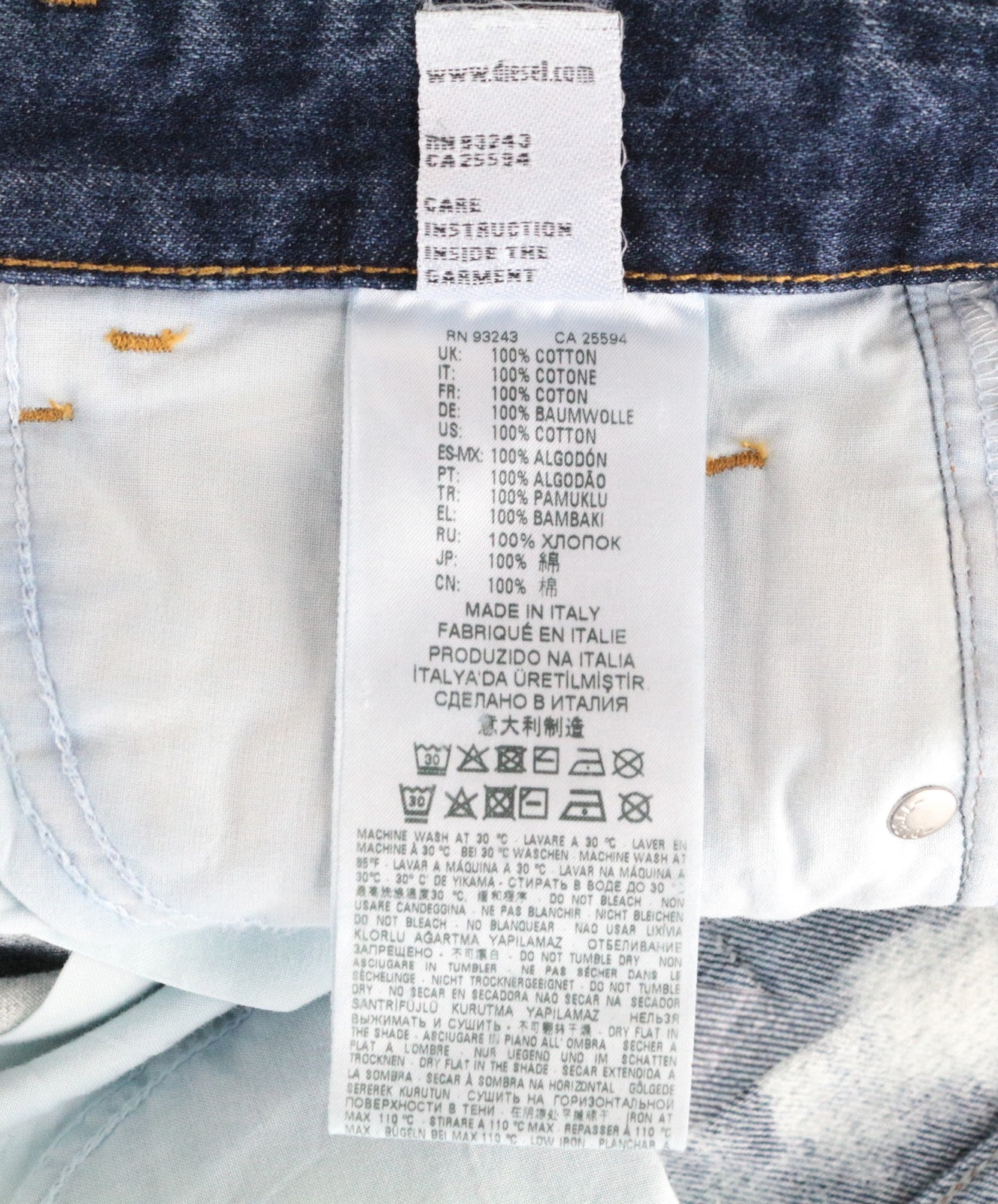 DIESEL D-Eiselle-SP 0890Q moteriški džinsai W27/L32 tiesūs balintos mėlynos medvilnės džinsai 