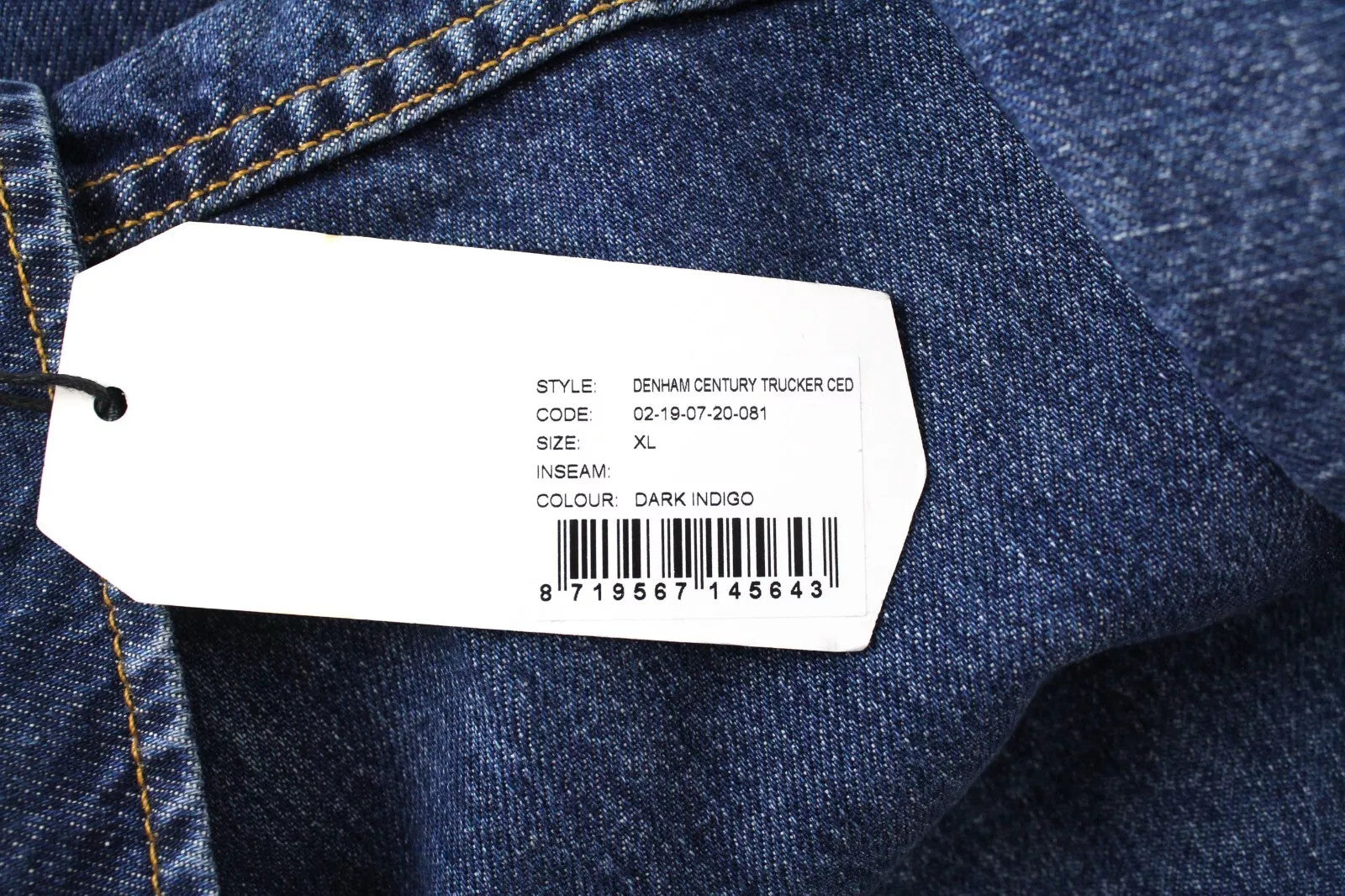 DENHAM XL dydžio moteriška sunkvežimio striukė su mėlyna skalbtos medvilnės logotipu ir siuvinėtu džinsu 