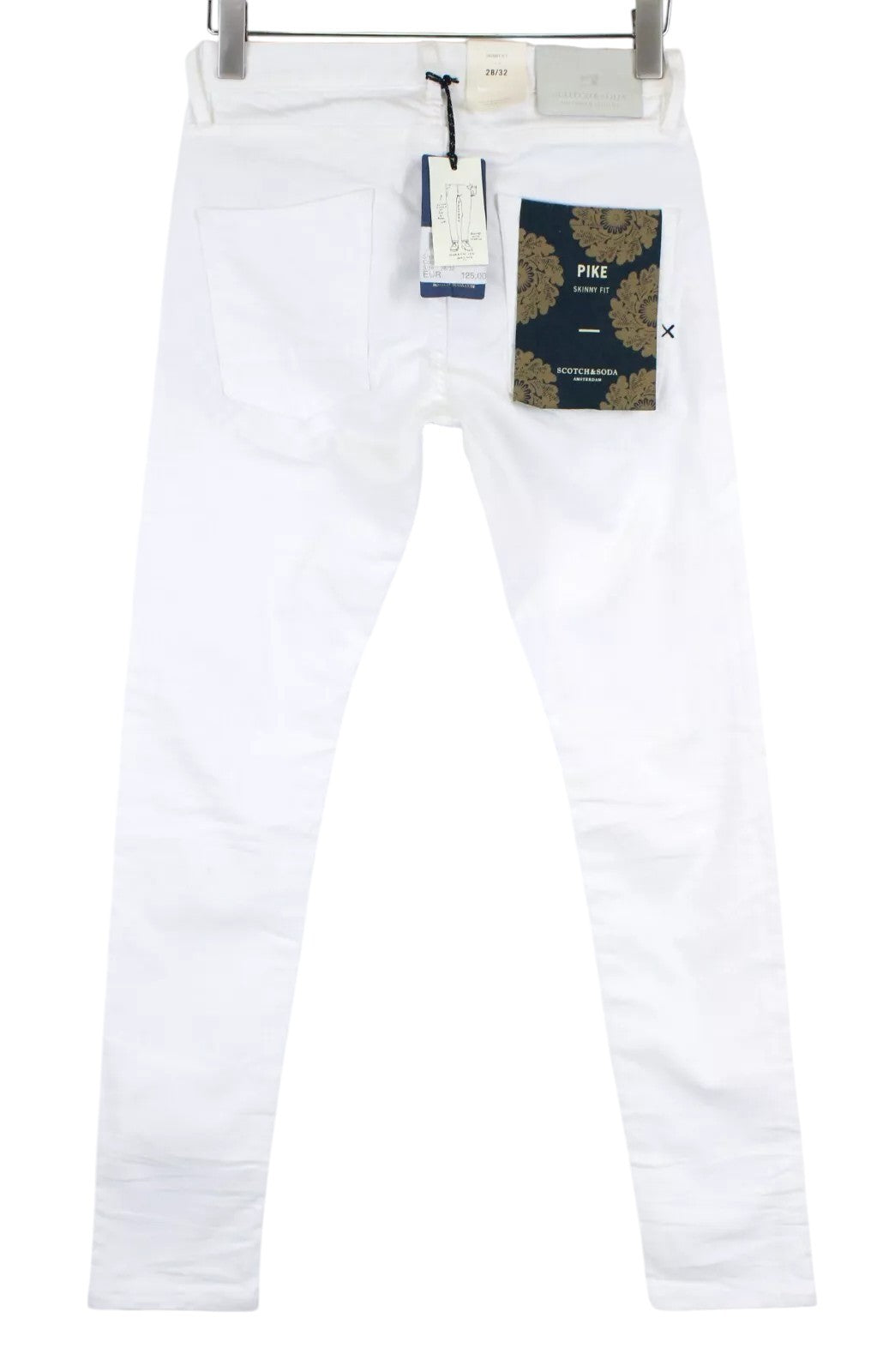 SCOTCH & SODA Men Pike Jeans W28/L32 White Skinny Fit Cotton Stretch Pants